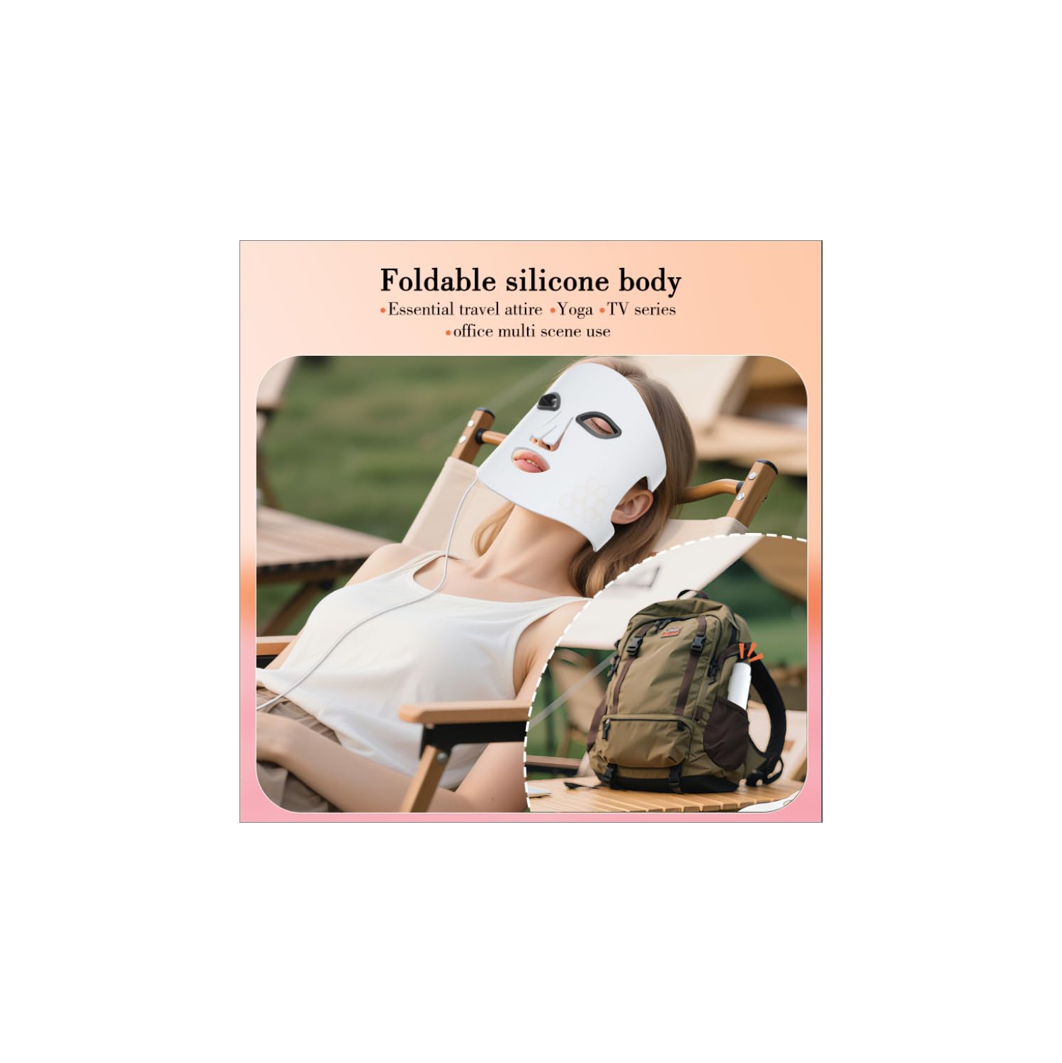 Red Light Therapy Mask for Face,LED Facial Mask with 660nm Red Light & 850nm Near Infrared,Portable Anti-Aging Skincare Mask for Wrinkles Acne