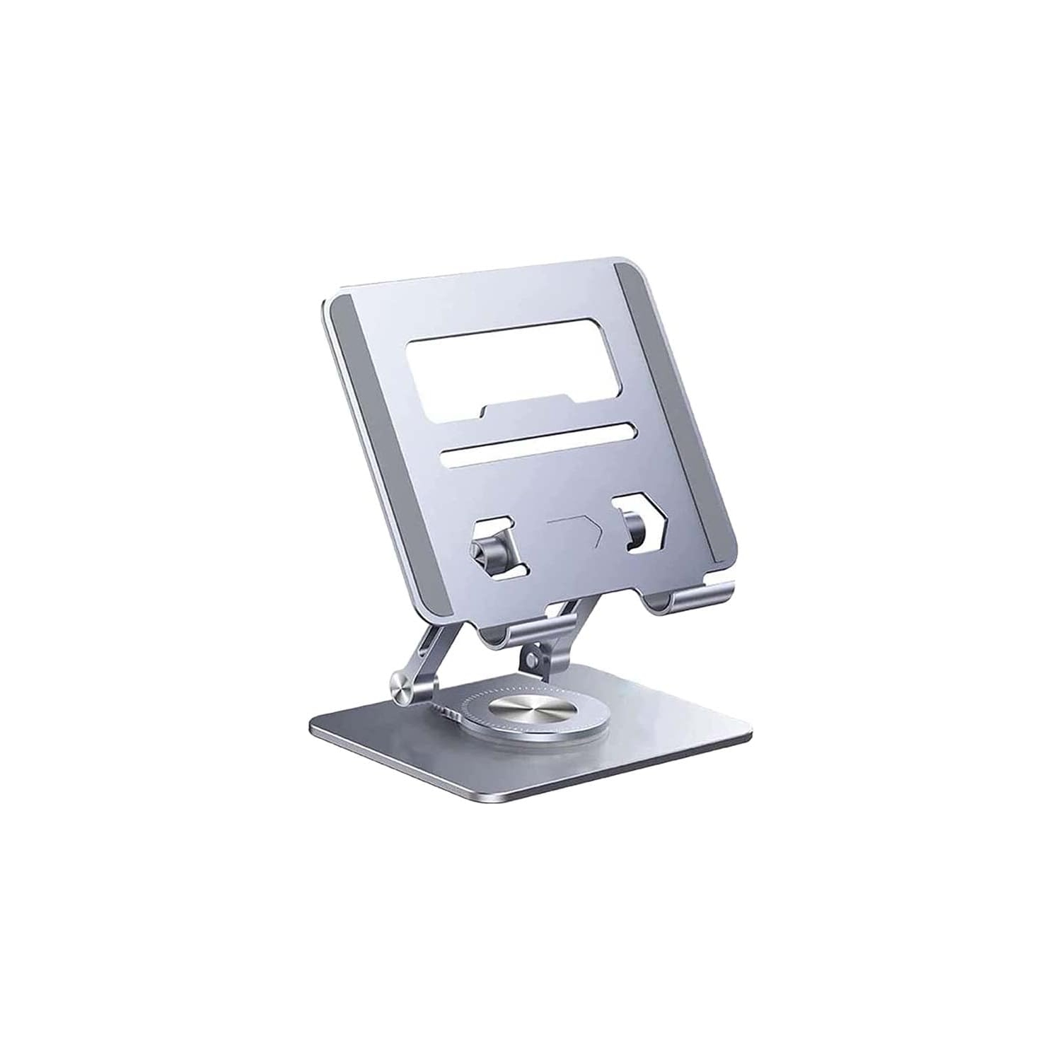 Tablet stand desktop computer foldable lightweight stand height/angle adjustable improve posture back pain/eliminate hunchback non-slip aluminum alloy - silver