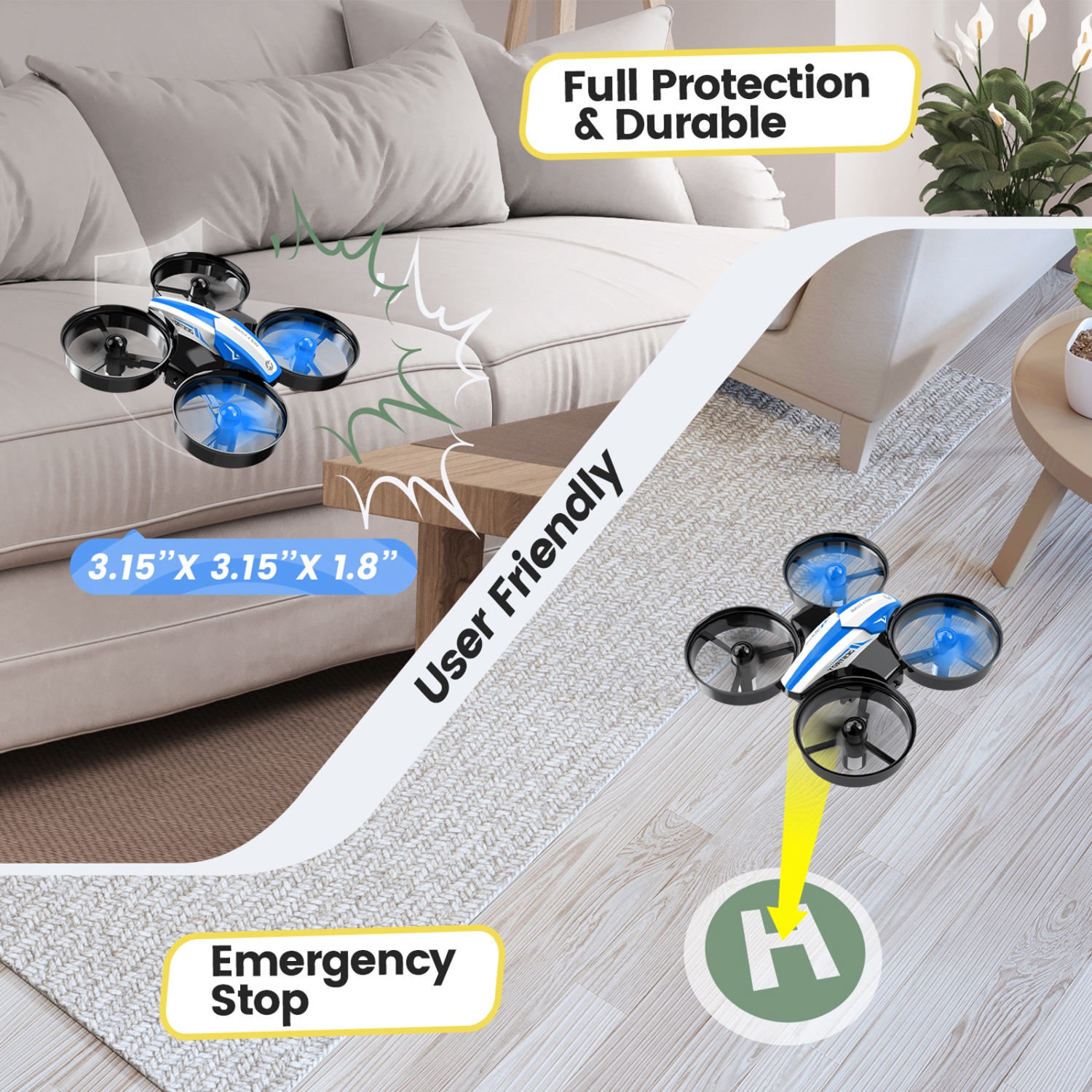 Holy Stone HS210 Mini Drone Under 249g for Kids and Beginners RC Nano Quadcopter Indoor Small Helicopter Plane with Auto Hovering, 3D Flip, Great