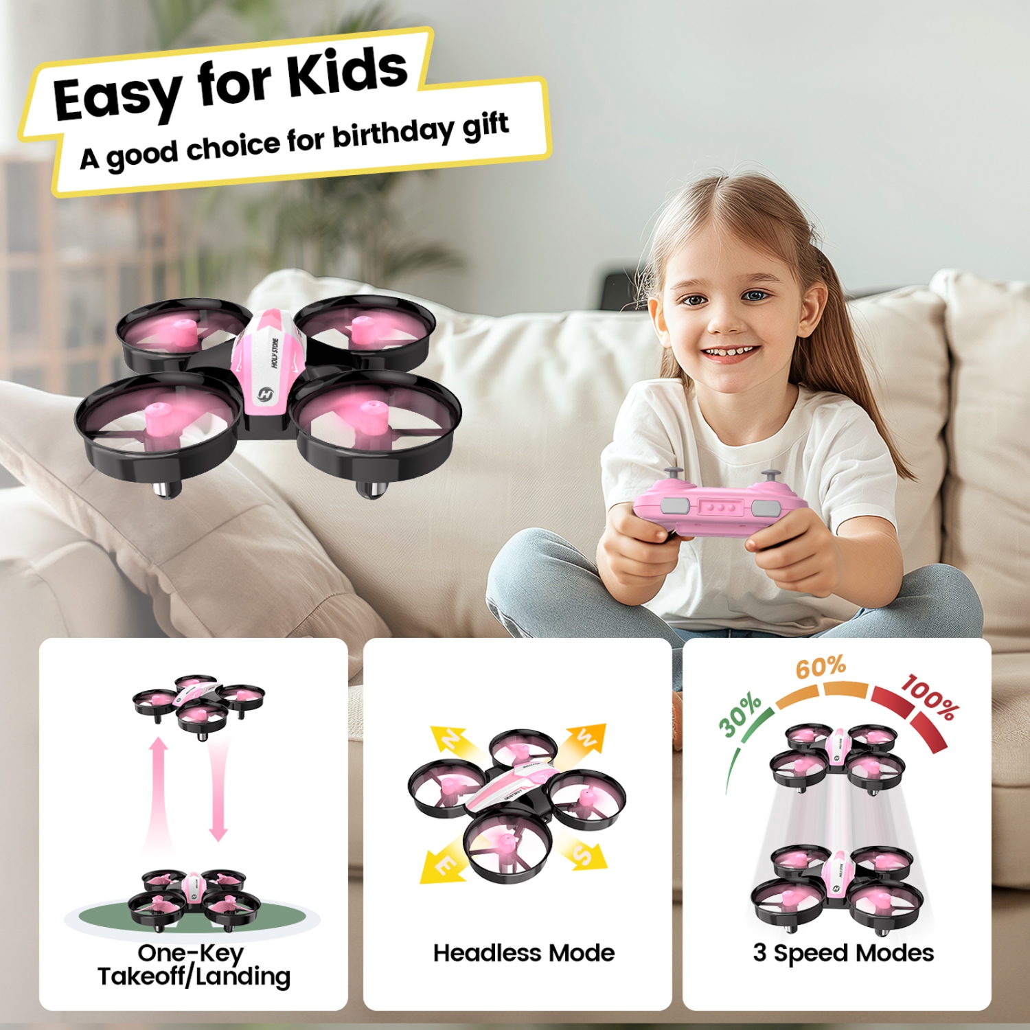 Holy Stone HS210 Mini Drone Under 249g for Kids and Beginners RC Nano Quadcopter Indoor Small Helicopter Plane with Auto Hovering, 3D Flip, Great