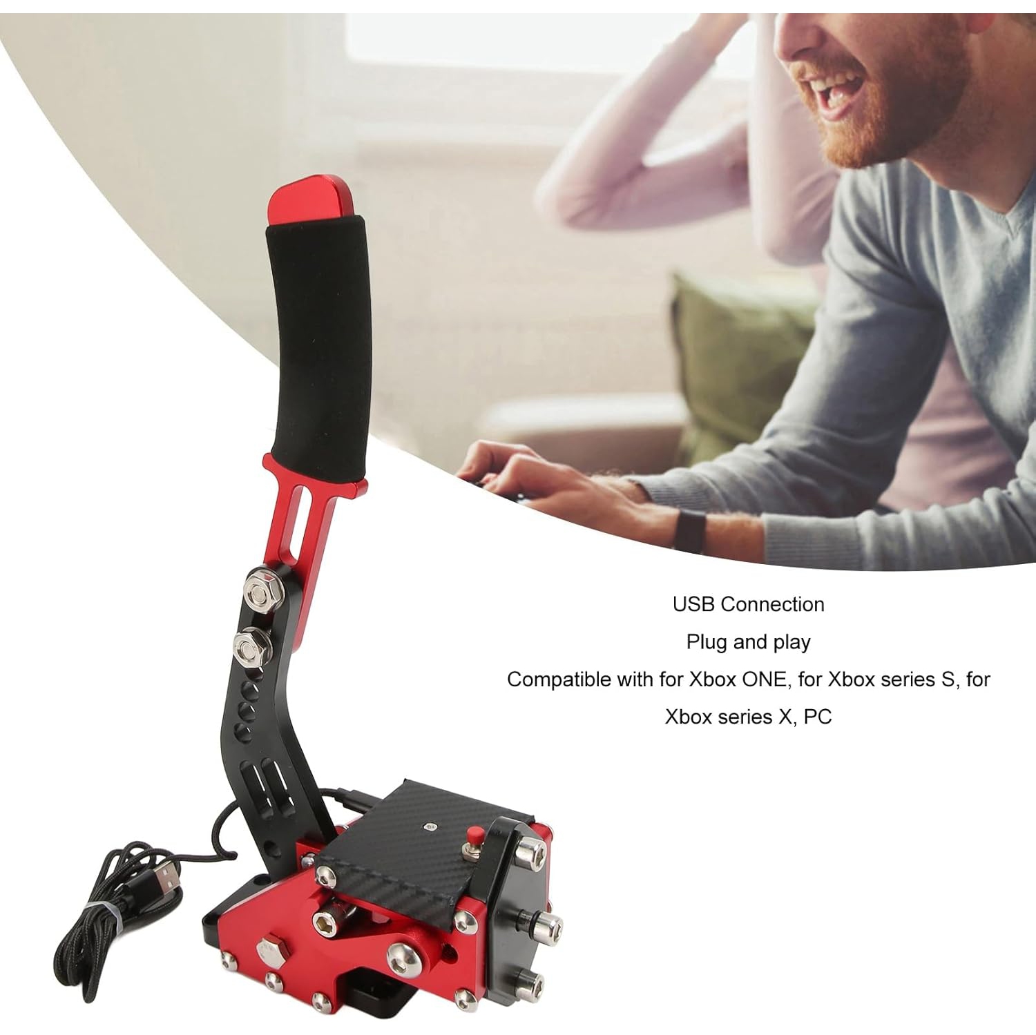 Open Box - 64Bit PC USB Handbrake, 2 in 1 SIM Racing Games Handbrake