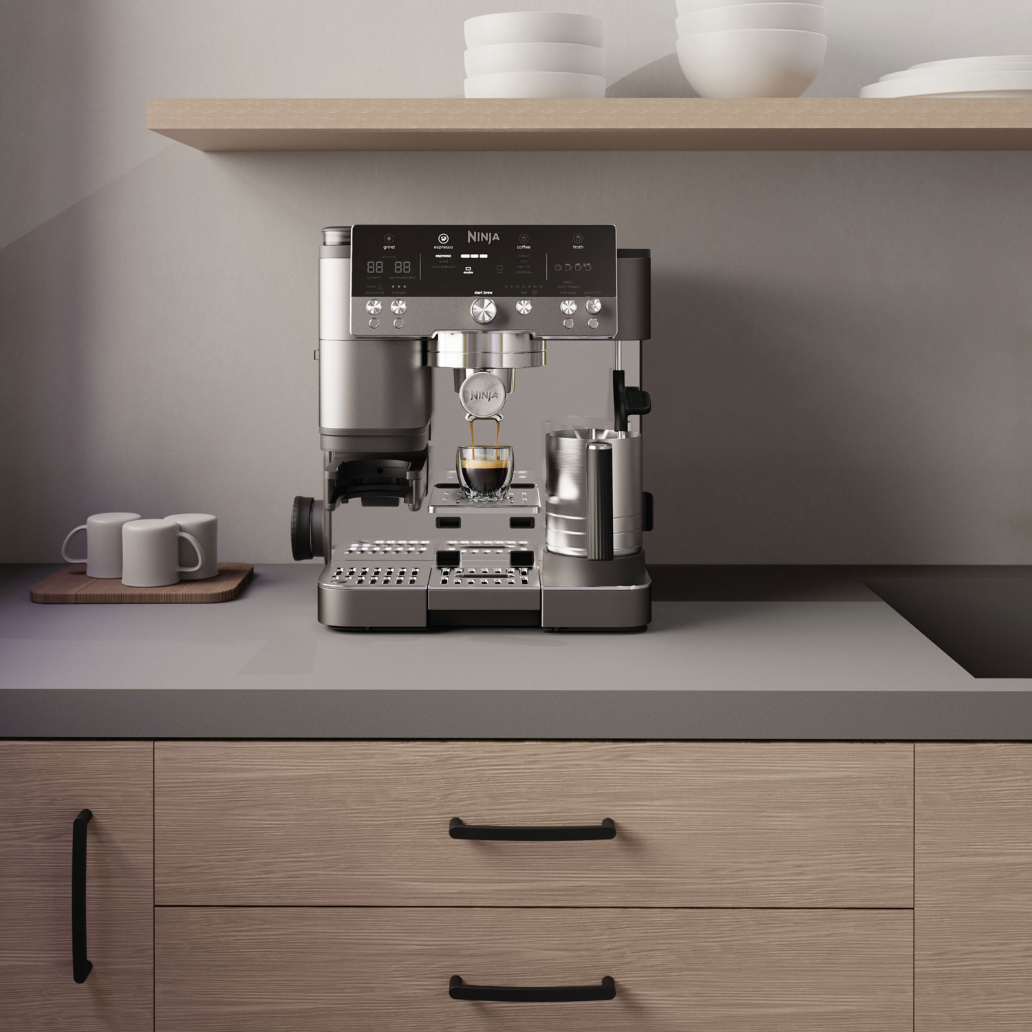 Ninja Luxe Café Premier Espresso Machine with Frother & Coffee Grinder - Gunmetal - Only at Best Buy