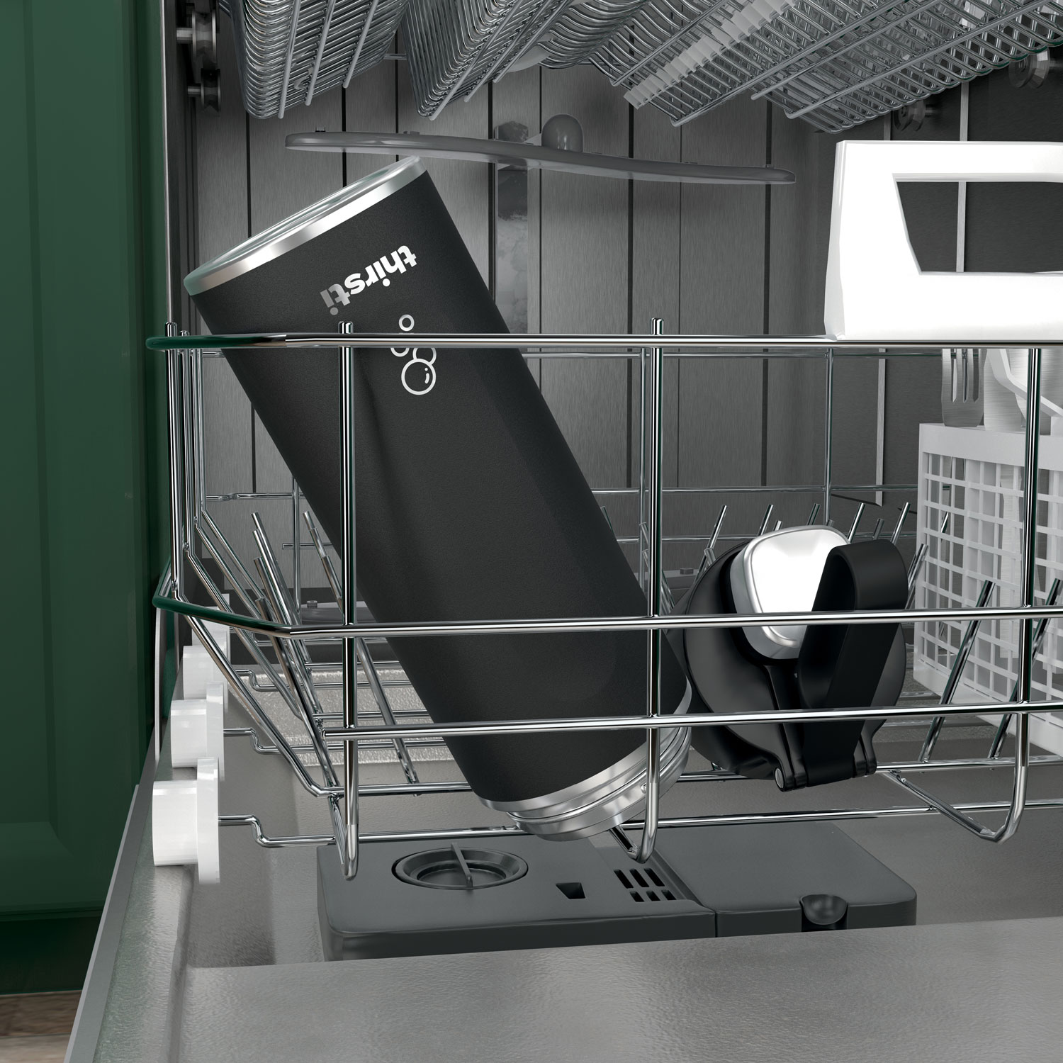 Bouteille de voyage pour boissons gazeuses 709 ml Ninja Thirsti - Noir