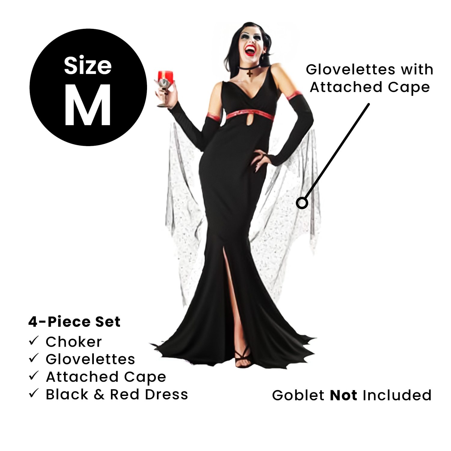 Costume d'Halloween de séductrice immortelle pour femme - moyen