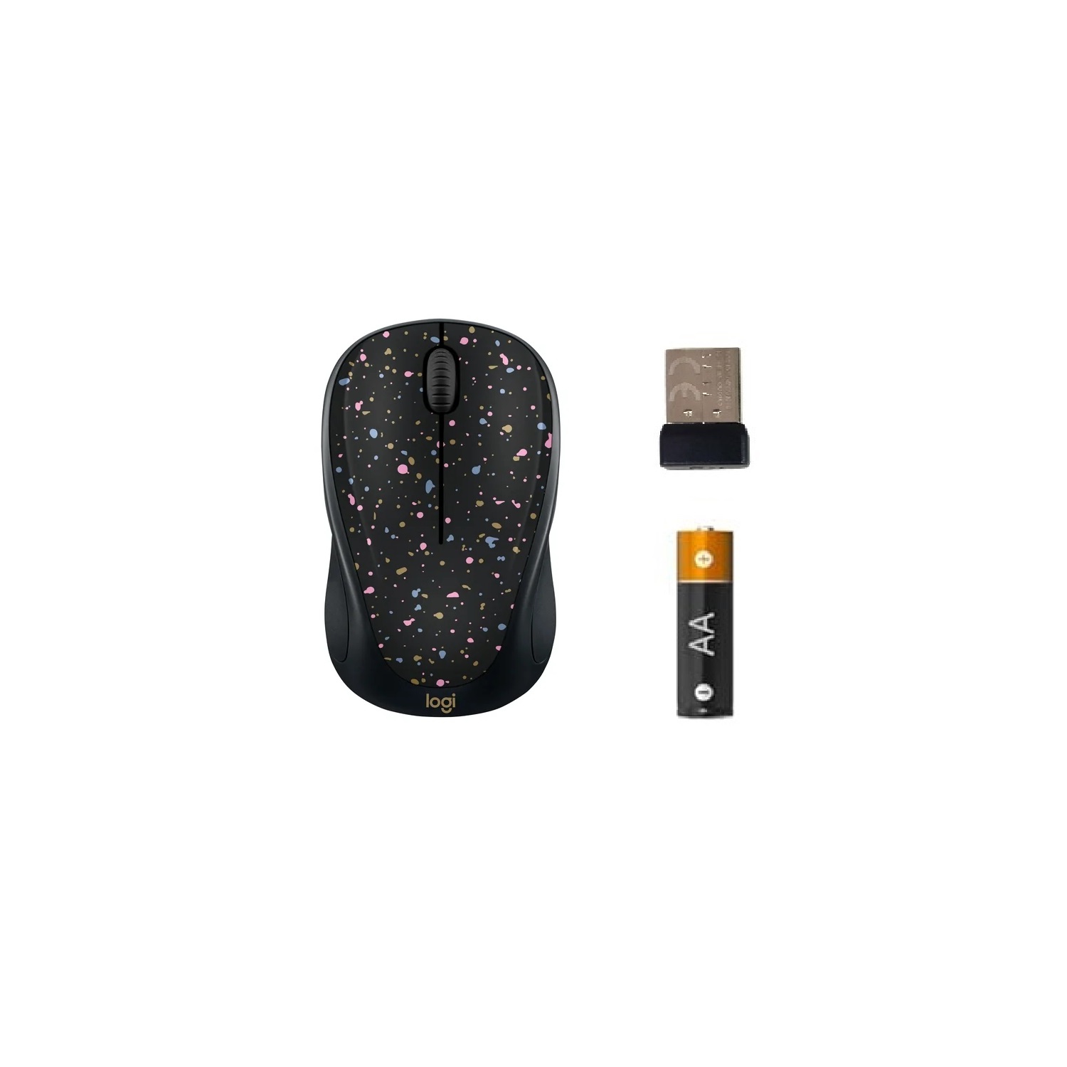 Remis à neuf Souris sans fil M317c 2,4&nbsp;GHz Récepteur USB à suivi optique 1000&nbsp;ppp PC/Mac - Taches