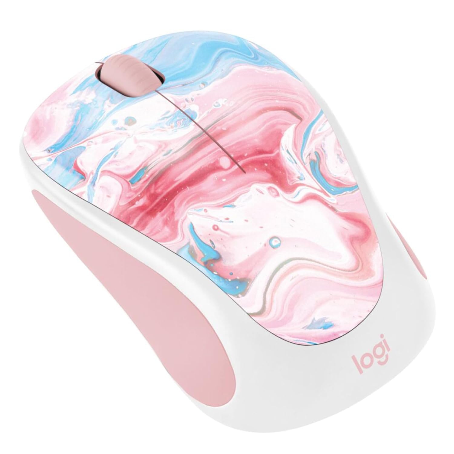 Remis à neuf Souris ambidextre sans fil à 3 boutons édition limitée M317c Design Collection de Logitech avec motifs colorés - Cotton Candy