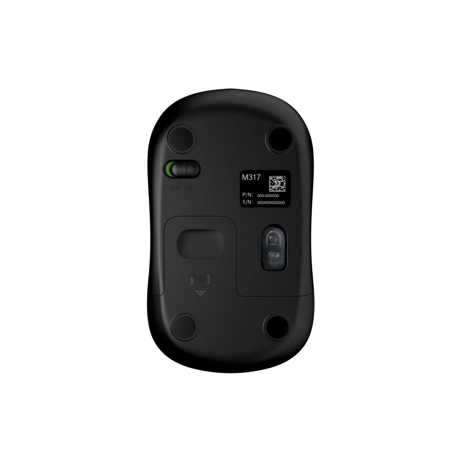Souris sans fil M317 de Logitech, 2,4&nbsp;GHz avec récepteur USB, suivi optique 1000&nbsp;ppp, batterie de 12 mois, compatible avec PC, Mac,