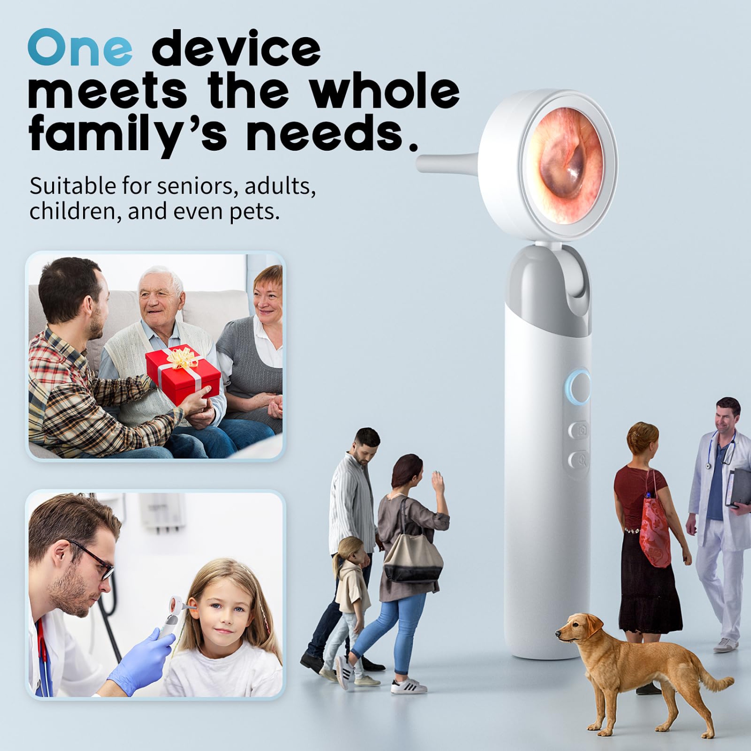 Otoscope Ear Camera with 1.38” Screen, 1080P HD Ear Scope & 4 LED Lights for Adult Kid and Pet, 12 Silicone Specula Tips, Photo & Video