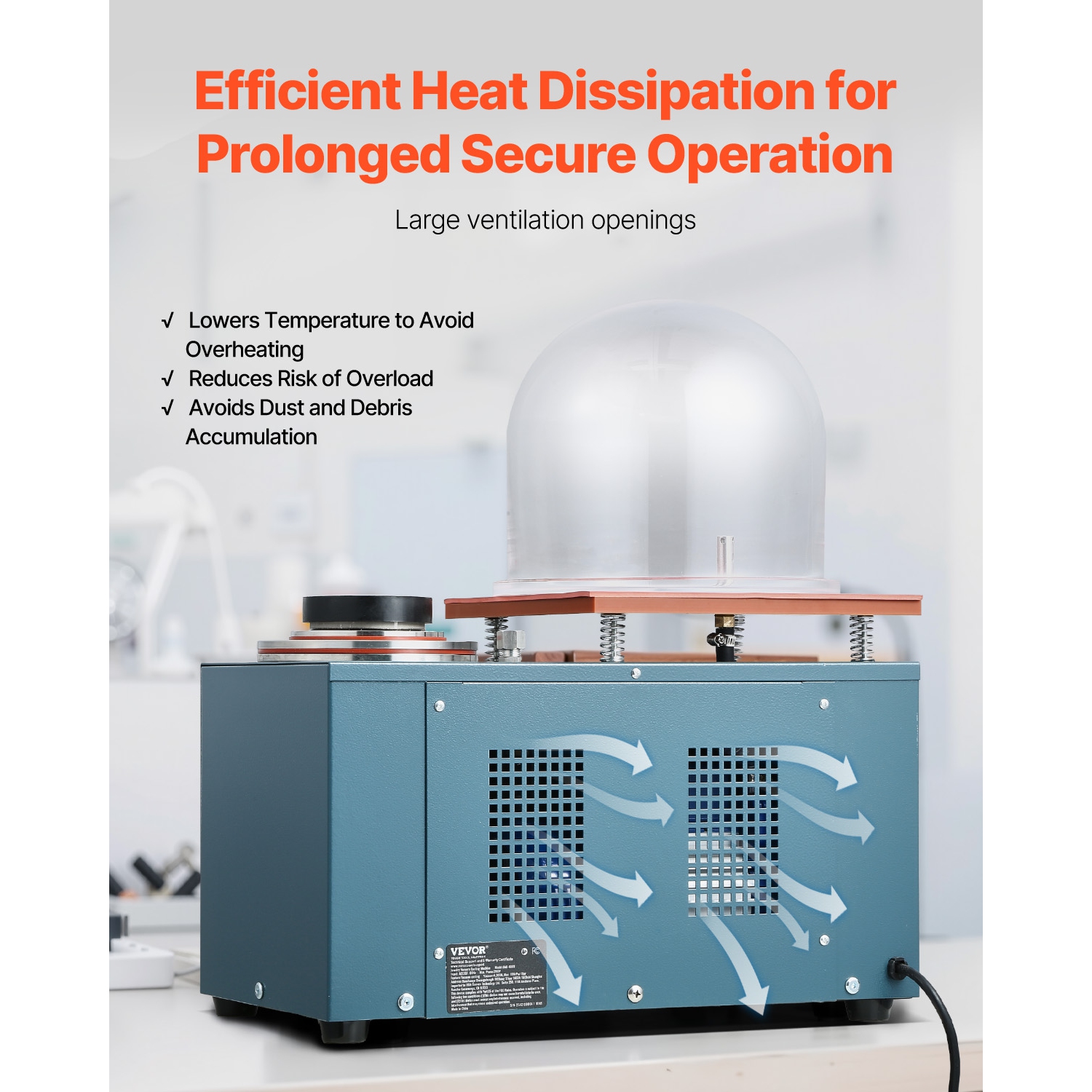 VEVOR 290W Vacuum Investing Casting Machine, with 3 CFM Pump and Bell Jar, Convenient Oil Injection Port, Precision Pressure Gauge, 11 x 11 in