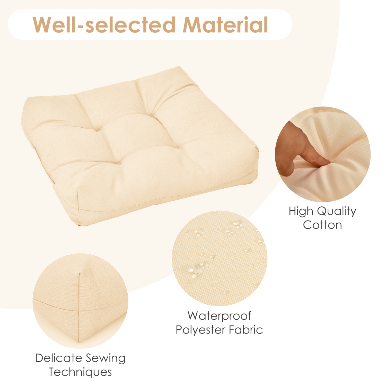 Gymax Set of 6 21'' x 21'' Chair Seat Cushion Pads Patio