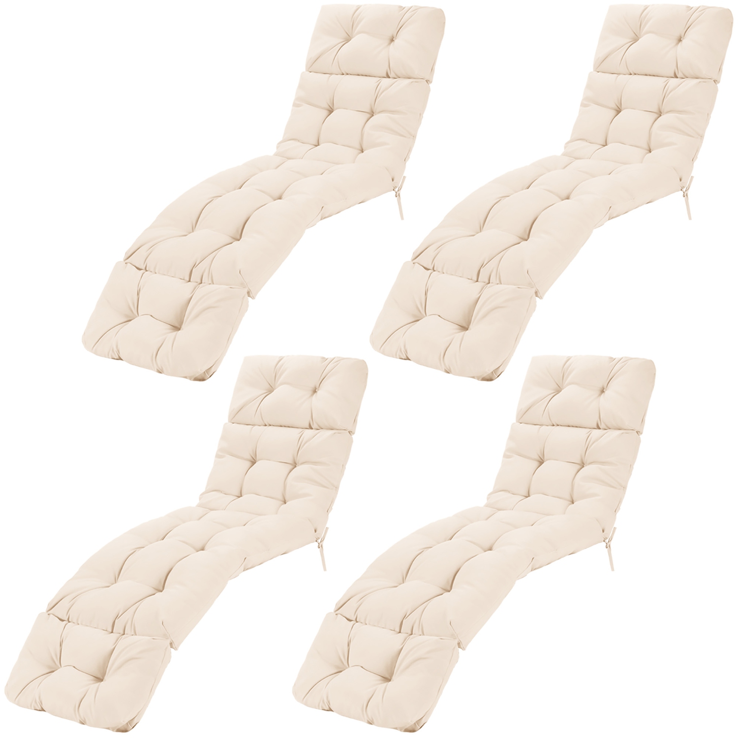 Gymax 4PCS Lounge Chair Cushion 73 x 22 Inch High Back Recliner Cushion w/ 4 Fixing Ties