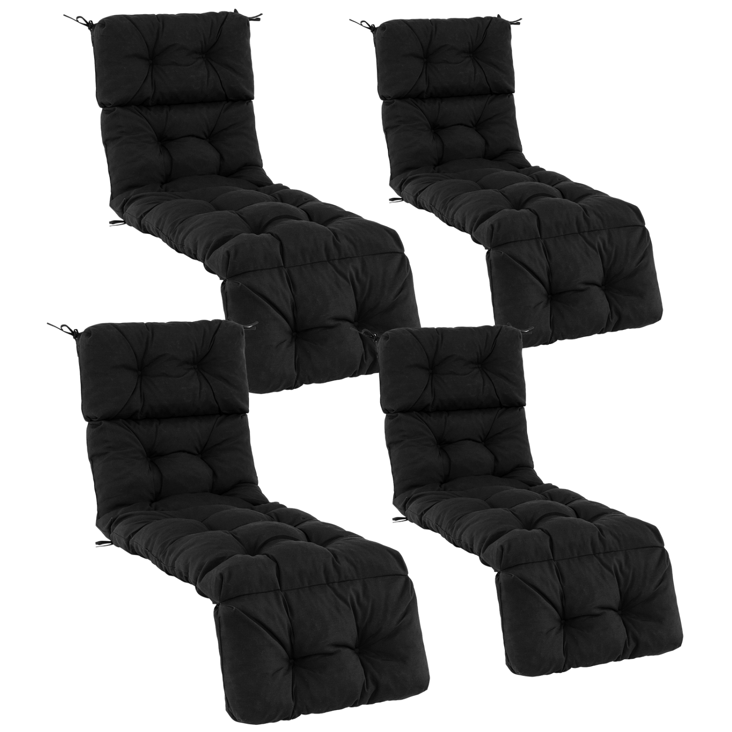 Gymax Set of 4 73'' Lounge Chaise Cushion Padded Recliner Cushion