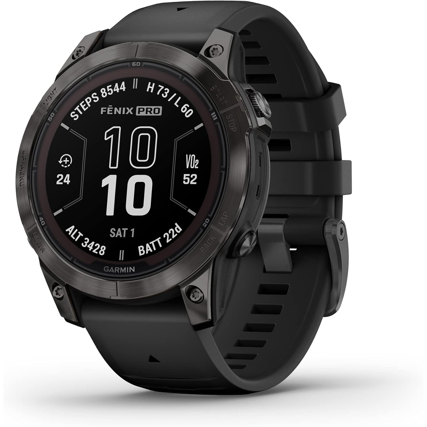 Garmin fēnix 7 Pro Sapphire Solar, montre intelligente GPS multisport, lampe de poche intégrée, capacité de recharge solaire, noir
