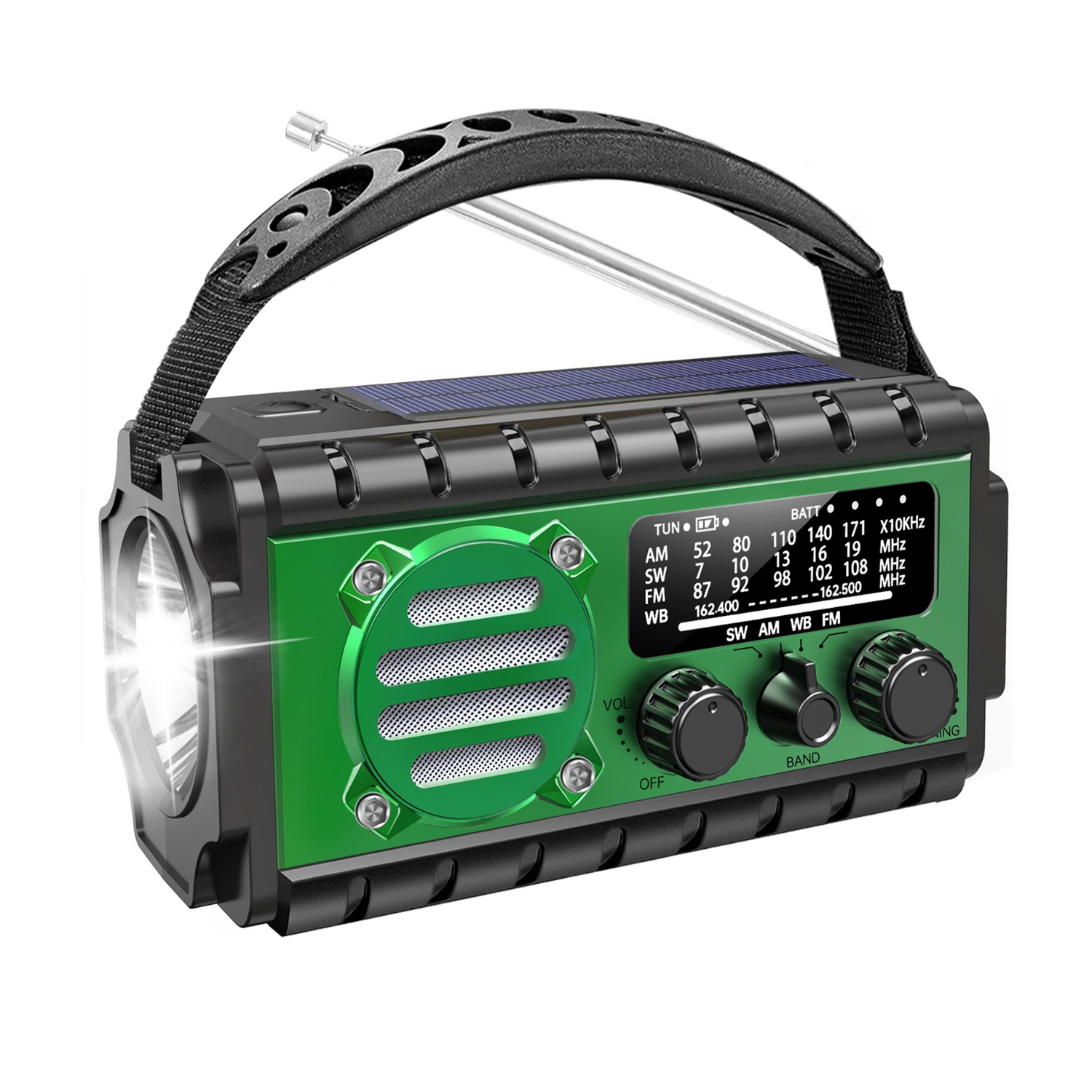 Radio d'urgence 20000&nbsp;mAh, radio météo SW/NOAA/AM/FM, chargeur à manivelle solaire, radio d'urgence portative avec lampe de poche SOS pour