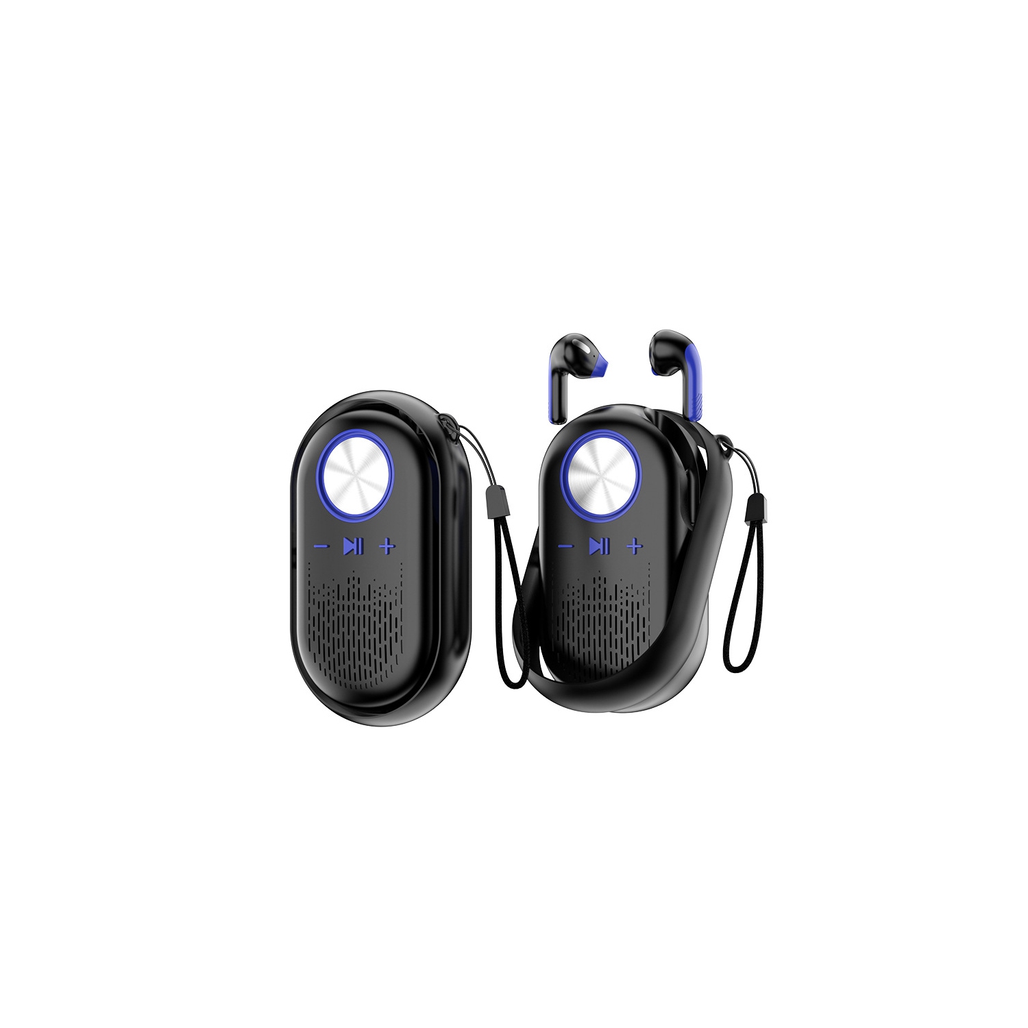Casque d'écoute rotatif à bruit blanc haut-parleur 2 en 1 TWS réduction du bruit stéréo Bluetooth écouteur audio multifonction - noir