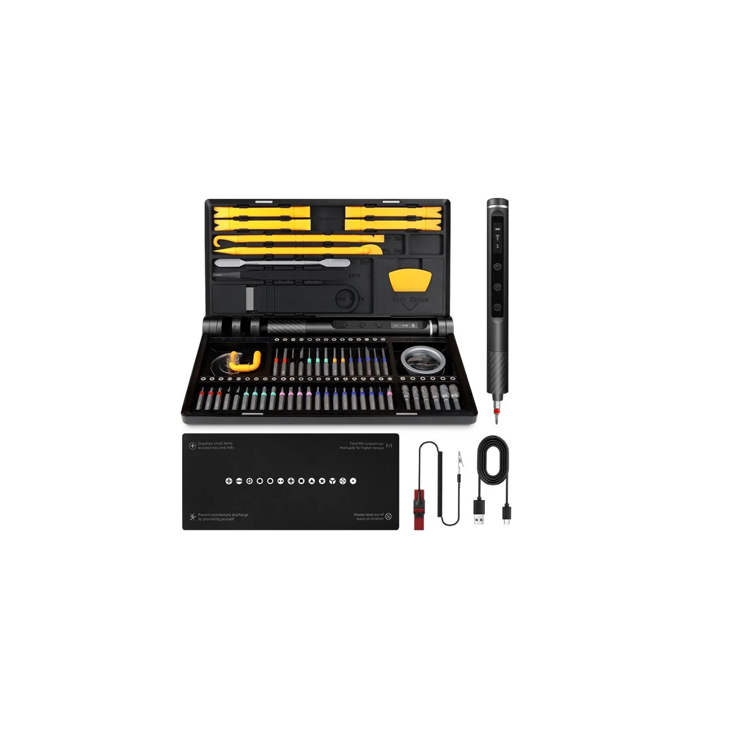 Electric Precision Screwdriver Set Multi-Function Laptop, Mobile Phone Repair Tool - 5-Speed Electric 71-in-1 Laptop Storage Screwdriver Set