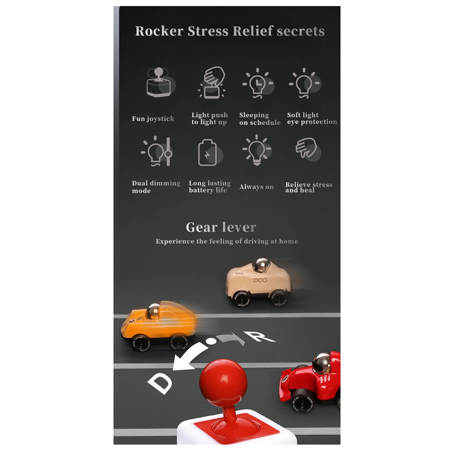 USB Toggle Rocker Switch Night Light Bedroom Sleep Light LED, 2 Light Modes, Suitable for Kids Toddler Boys Girls Birthday - Yellow