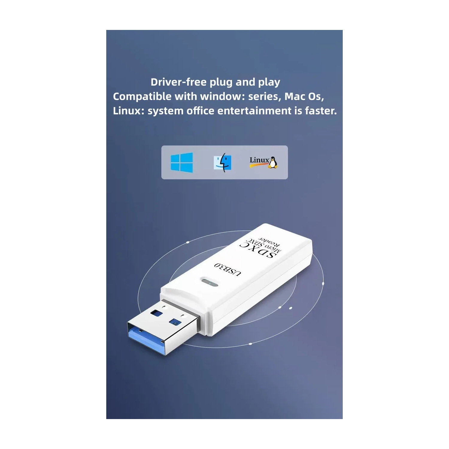 2 in 1 Card Reader TF SD Card Camera High Speed USB Card Reader SDXC Card Reader - Black USB3.0 [TF+SD Dual Card Slot]