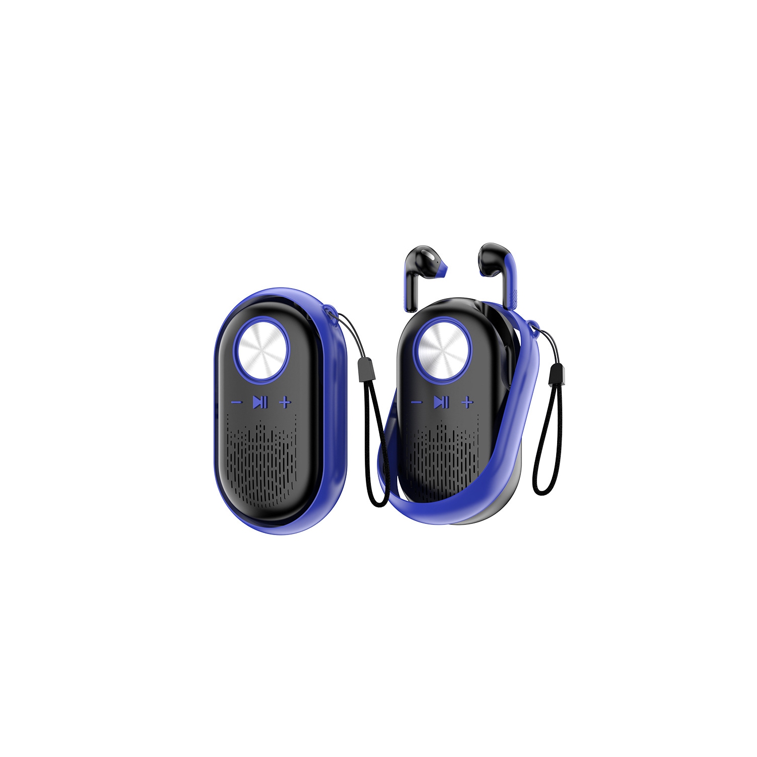 Casque d'écoute rotatif à bruit blanc haut-parleur 2 en 1 TWS réduction du bruit stéréo Bluetooth écouteur audio multifonction - bleu