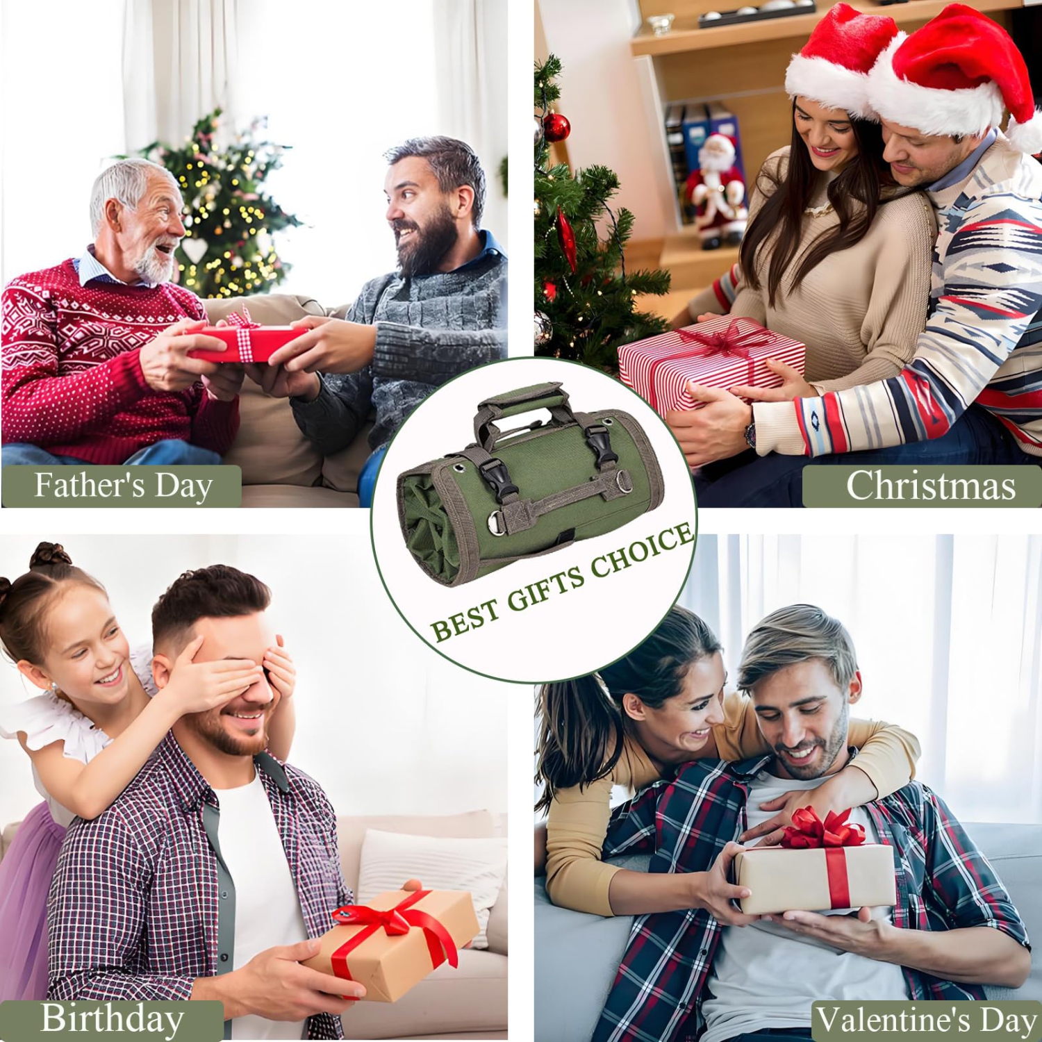 Roll Up Tool Bag, Foldable Hardware Tool Bag, Heavy Duty Tool Storage Bag Suitable for Garden, Electrician, Carpentry