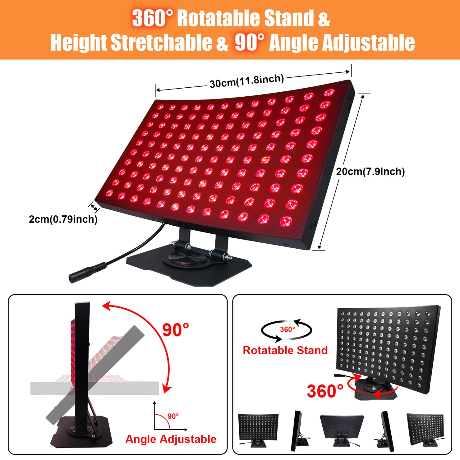 Red Light Therapy for Face and Body, 120 LEDs Red 660nm Near Infrared 850nm, High Power Panel for Pain Relief, Sleep, Skin Health, Anti-Aging