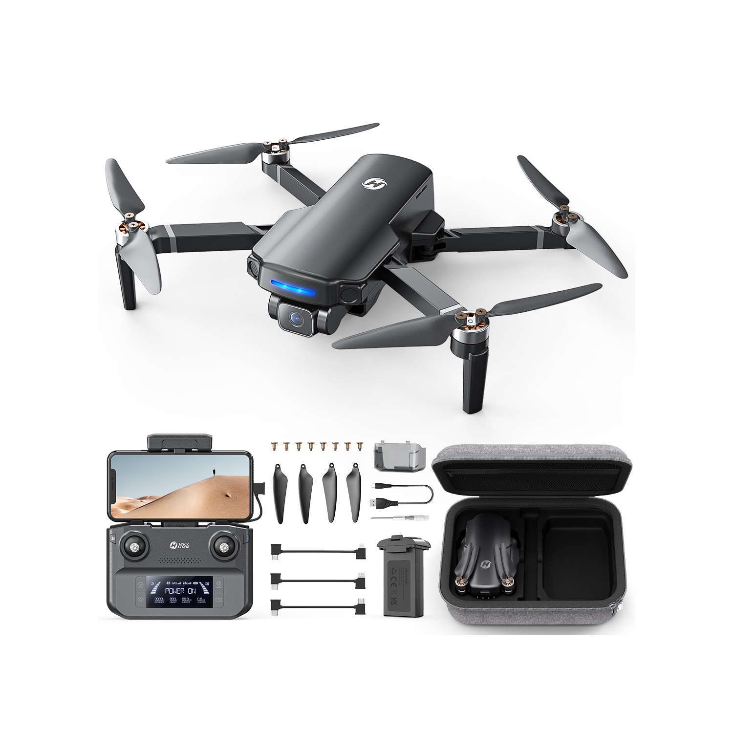 Holy Stone HS360S 249g GPS Drone for Adults Beginner with 4K UHD Camera, Foldable 5G FPV RC Quadcopter with 10000 Feet Control Range, Brushless