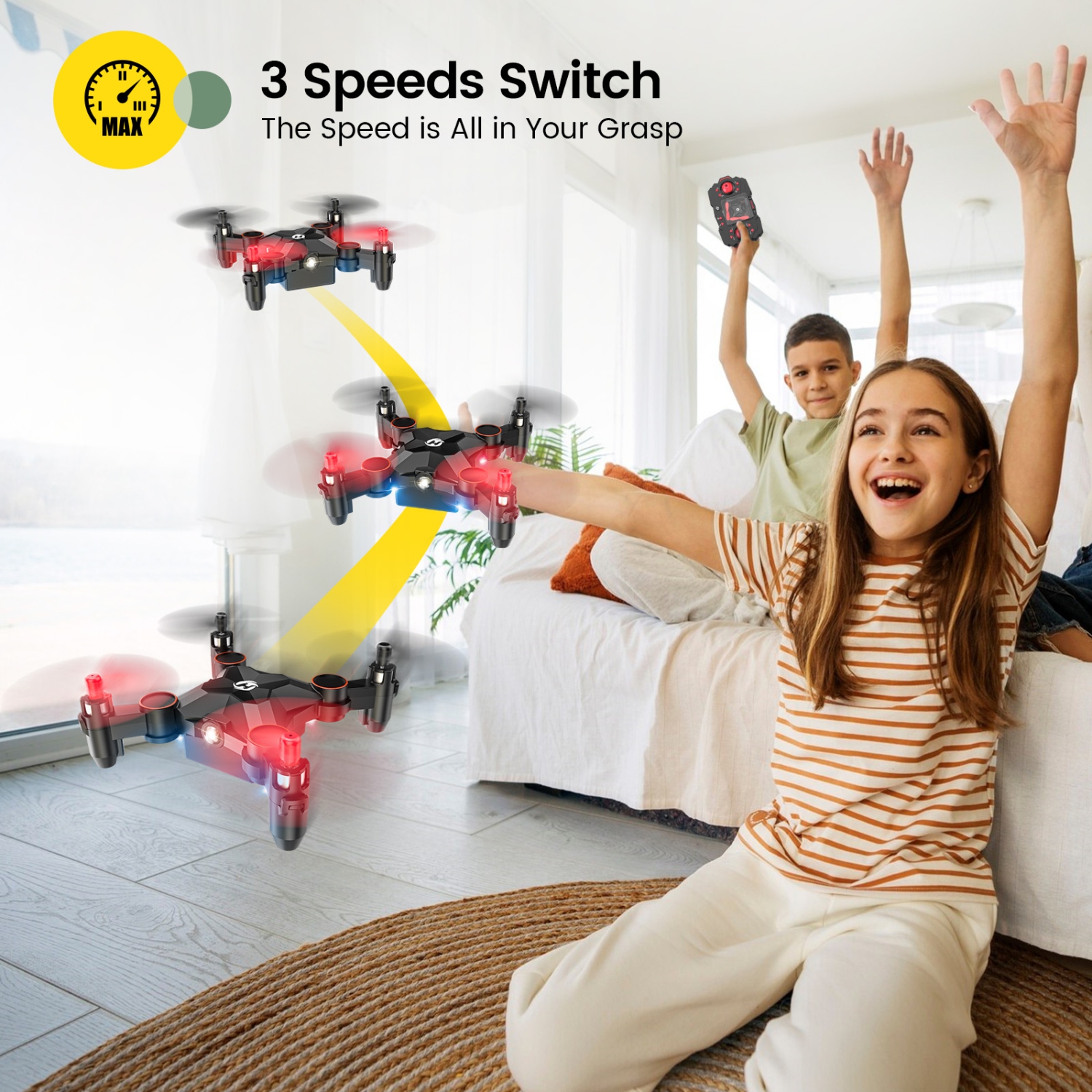 Holy Stone HS190 Foldable Mini Drone Under 249g for Kids Beginners,RC Nano Quadcopter with Altitude Hold,3D Flips,High Speeds Rotation,Throw to Go,