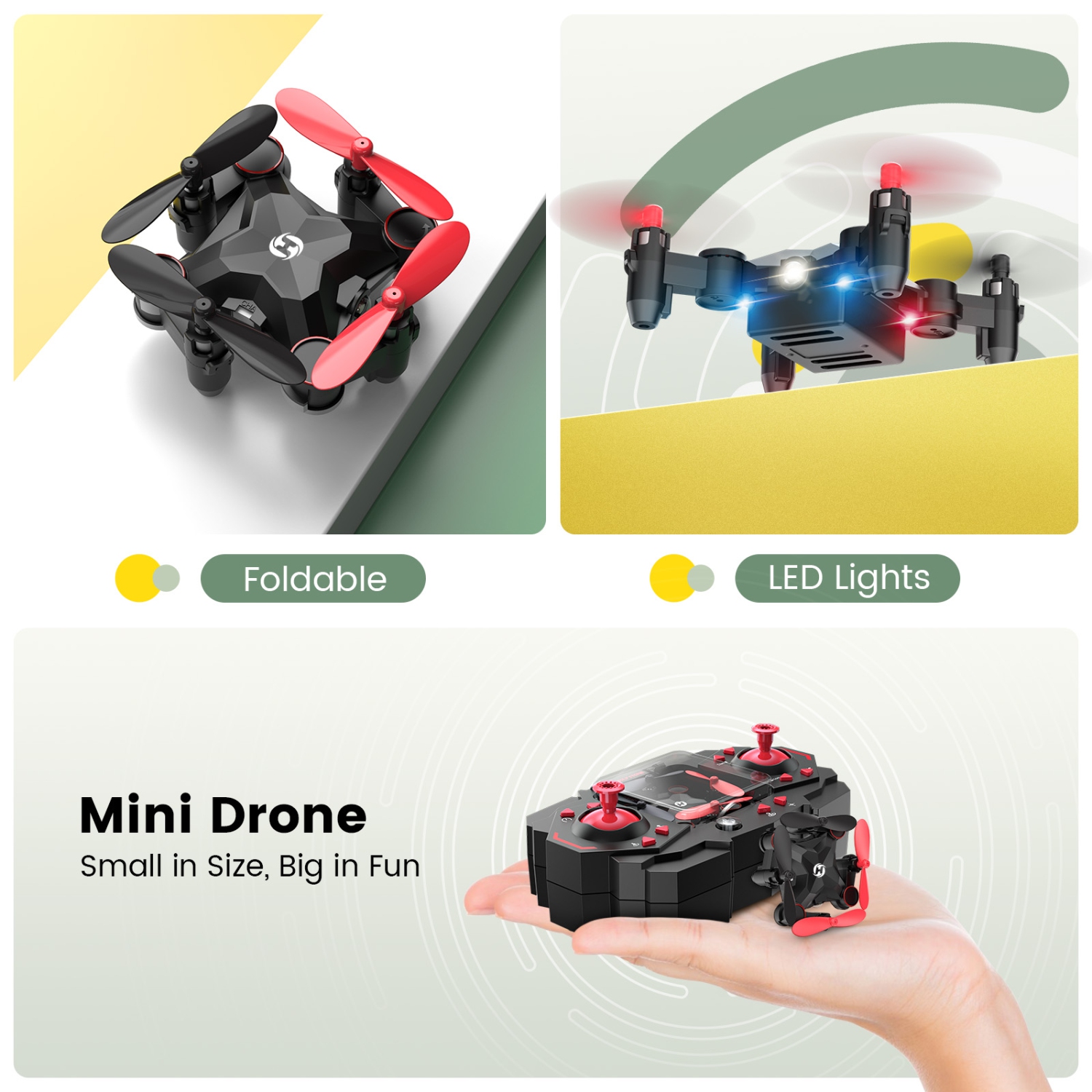 Holy Stone HS190 Foldable Mini Drone Under 249g for Kids Beginners,RC Nano Quadcopter with Altitude Hold,3D Flips,High Speeds Rotation,Throw to Go,