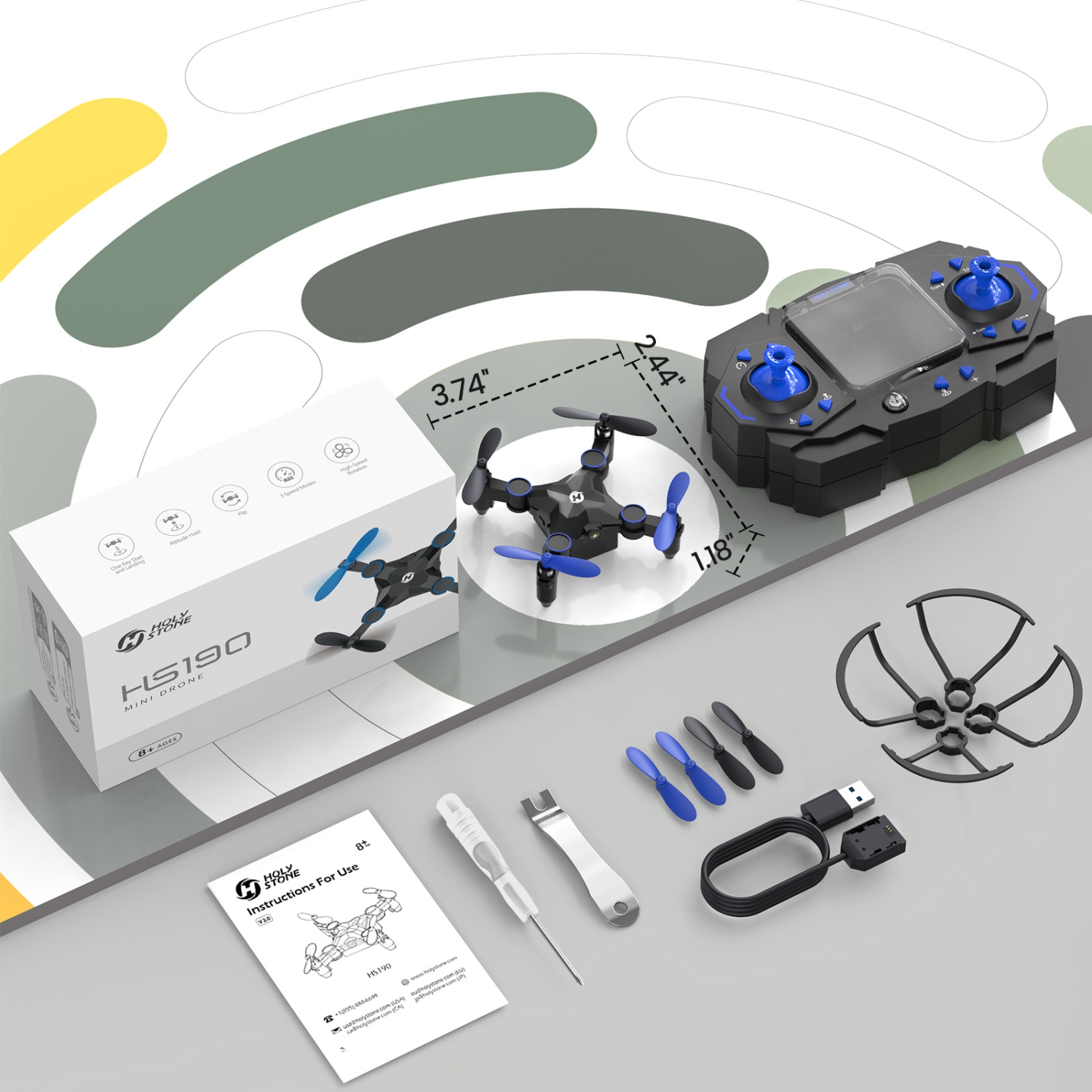 Holy Stone HS190 Foldable Mini Drone Under 249g for Kids Beginners,RC Nano Quadcopter with Altitude Hold,3D Flips,Throw to Go,One Key Return, Great