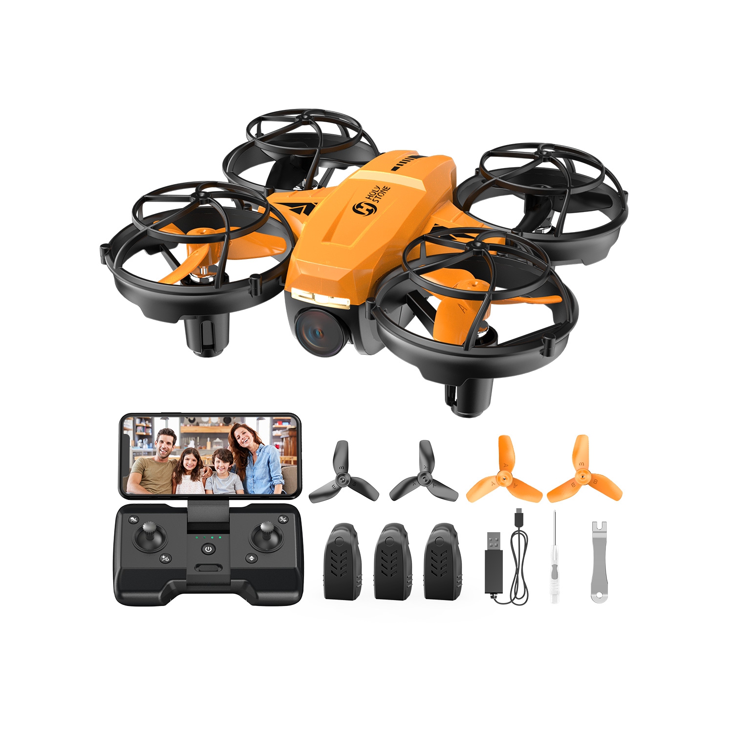 Holy Stone HS420 Mini Drone Under 249g with HD FPV Camera for Kids Adults Beginners, Pocket RC Quadcopter, Toss to Launch, Gesture Selfie, High Speed