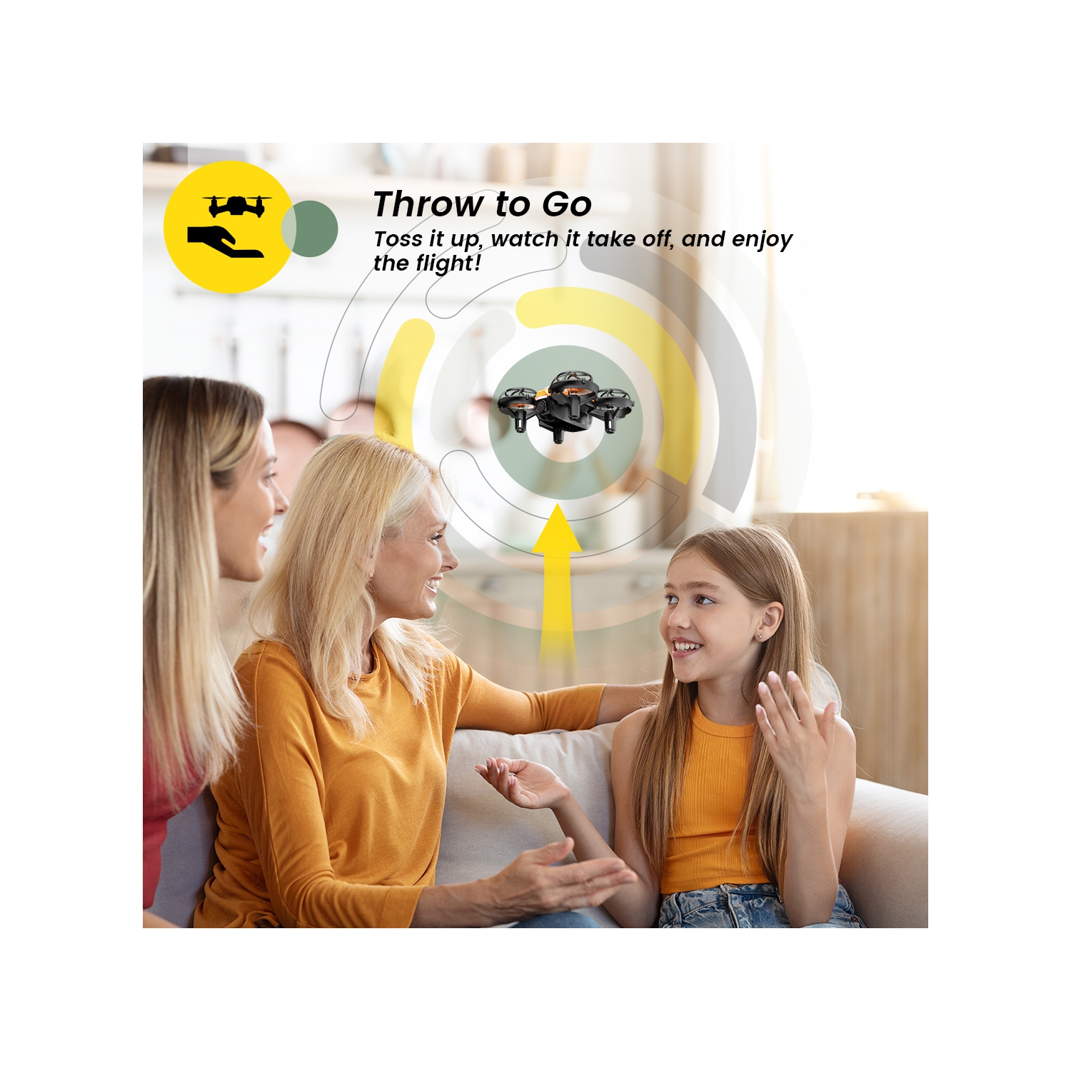 Holy Stone HS420 Mini Drone Under 249g with HD FPV Camera for Kids Adults Beginners, Pocket RC Quadcopter, Toss to Launch, Gesture Selfie, High Speed