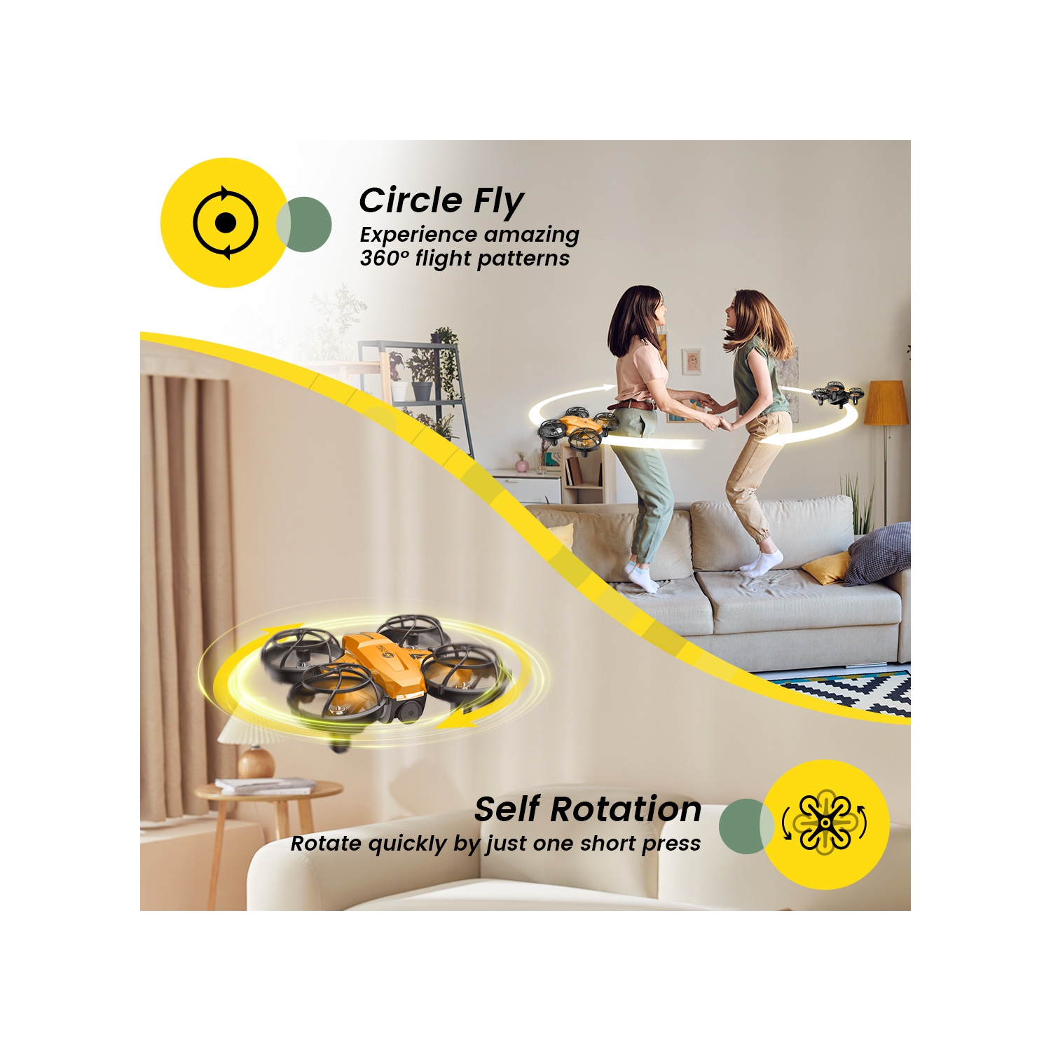 Holy Stone HS420 Mini Drone Under 249g with HD FPV Camera for Kids Adults Beginners, Pocket RC Quadcopter, Toss to Launch, Gesture Selfie, High Speed