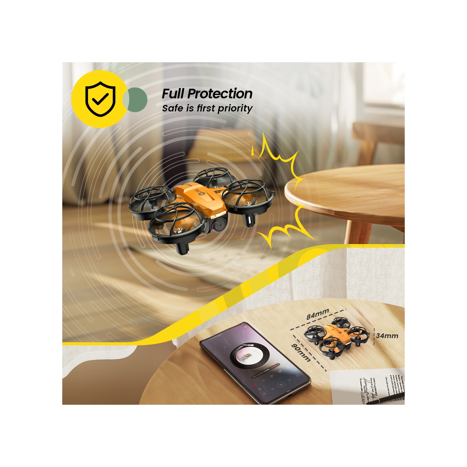 Holy Stone HS420 Mini Drone Under 249g with HD FPV Camera for Kids Adults Beginners, Pocket RC Quadcopter, Toss to Launch, Gesture Selfie, High Speed