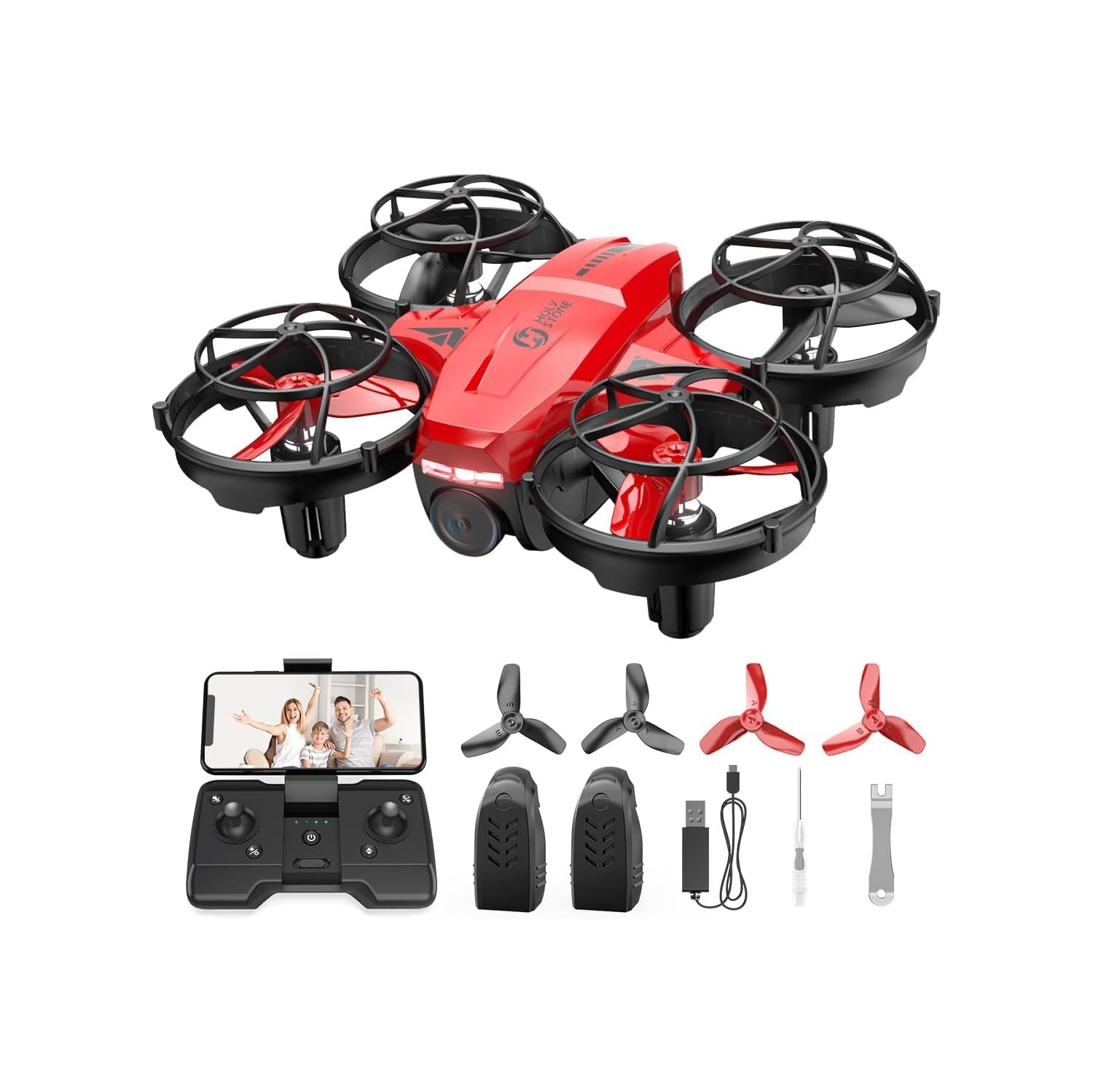 Holy Stone HS420 Mini Drone Under 249g with HD FPV Camera for Kids Beginners, Pocket RC Quadcopter, Toss to Launch, Gesture Selfie, Circle Fly, High
