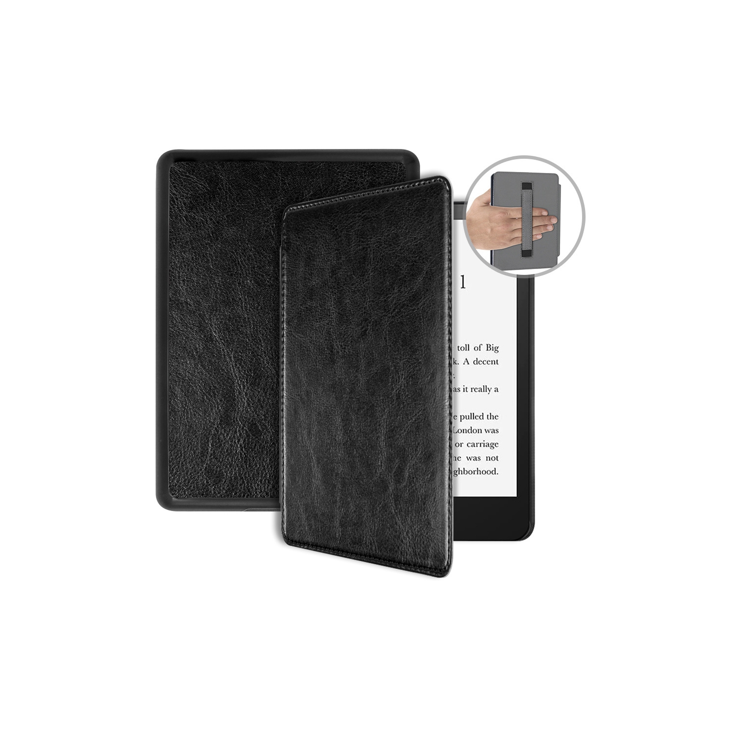 Étui de protection compatible avec le Kindle Paperwhite 11ᵉ gén 2021, housse pour Kindle Paperwhite 5, étui en cuir avec dragonne