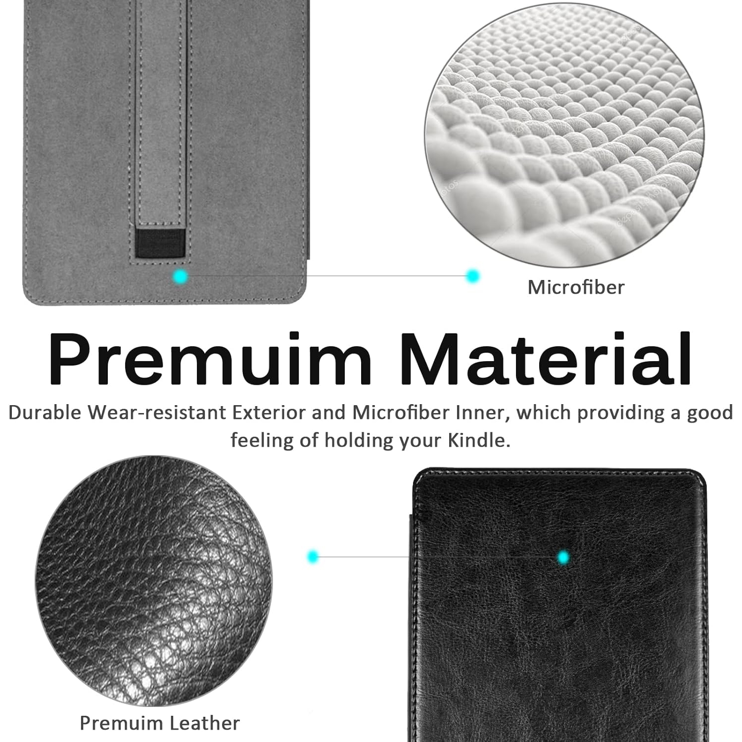 Étui de protection compatible avec le Kindle Paperwhite 11ᵉ gén 2021, housse pour Kindle Paperwhite 5, étui en cuir avec dragonne