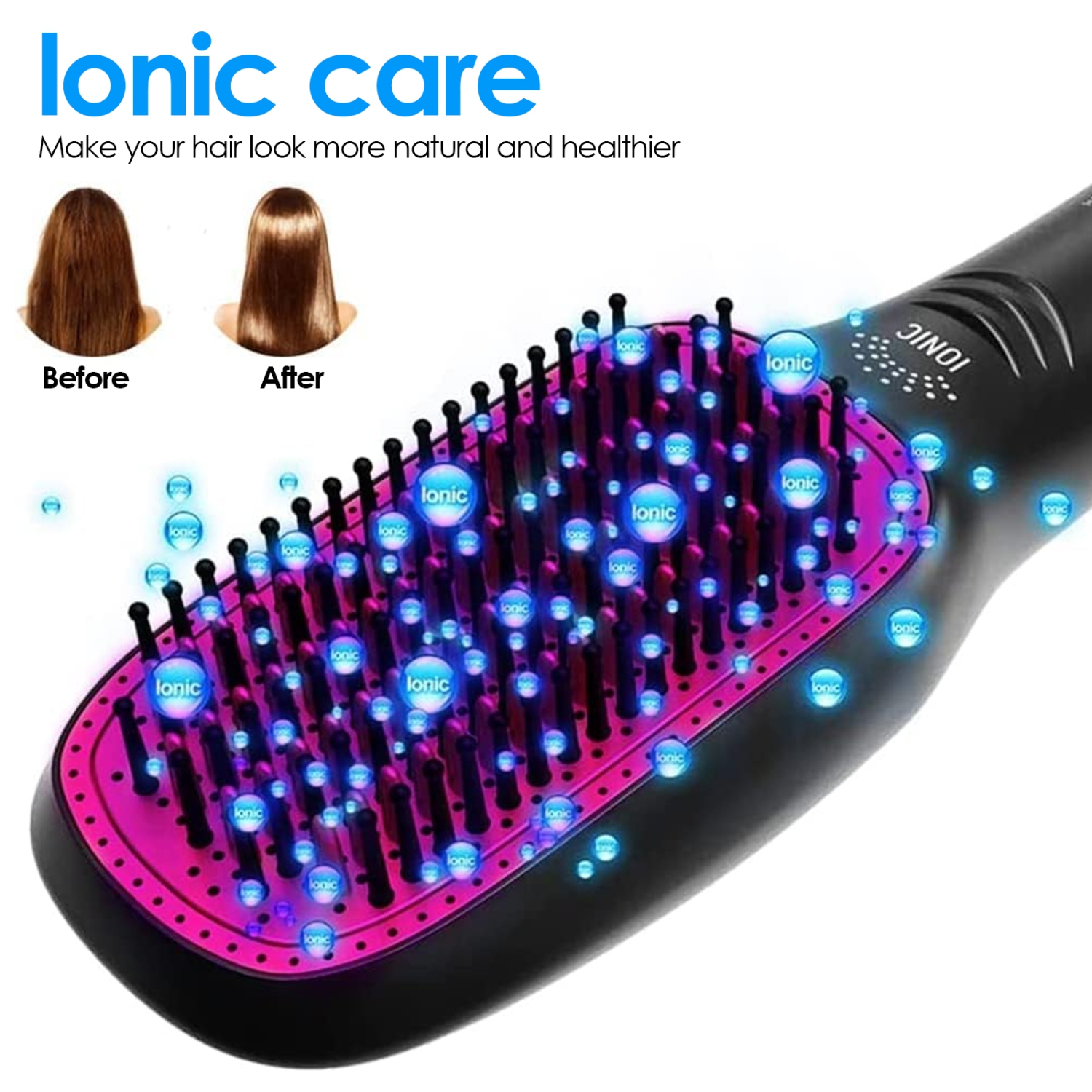 3 in 1 Hair Dryer Brush & Straightener Brush, Professional 1200W Powerful Ceramic Tourmaline Ionic Hot Air Brush One Step Hair Dryer