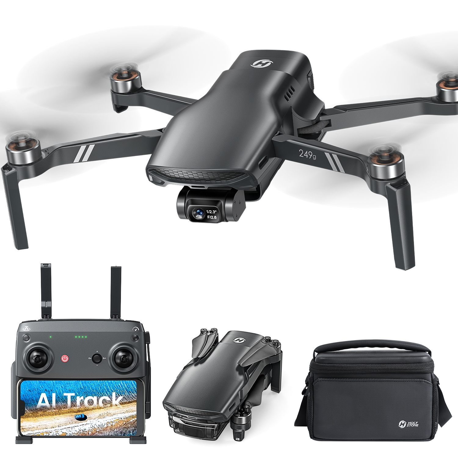 Holy Stone HS900 Drones Under 249g for Adults with Camera 4k,3 Axis Brushless Gimbal Drone with 20000Ft Range, Visual Tracking, 4K/30FPS Video, 8k