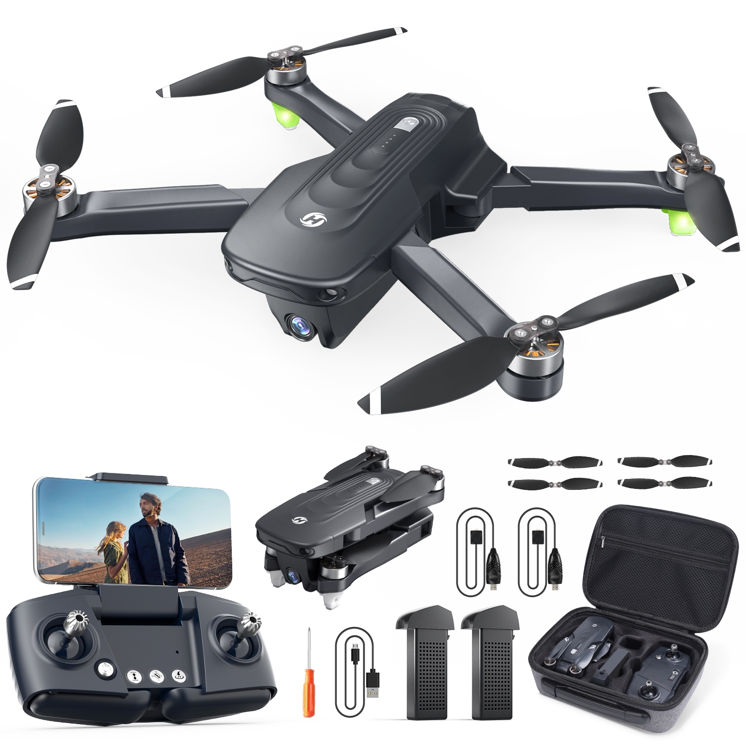 Drone GPS HS175D de Holy Stone de moins de 249&nbsp;g avec caméra 4K pour quadricoptère téléguidé adulte avec retour automatique, Follow Me, Waypoint
