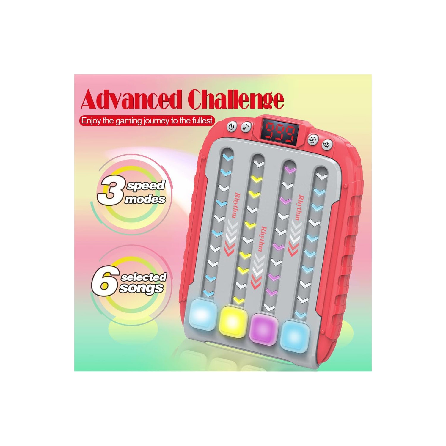 Rhythm dance music game console, children's electronic music toys, stress relief, children's handheld games, game consoles, birthday gifts for boys