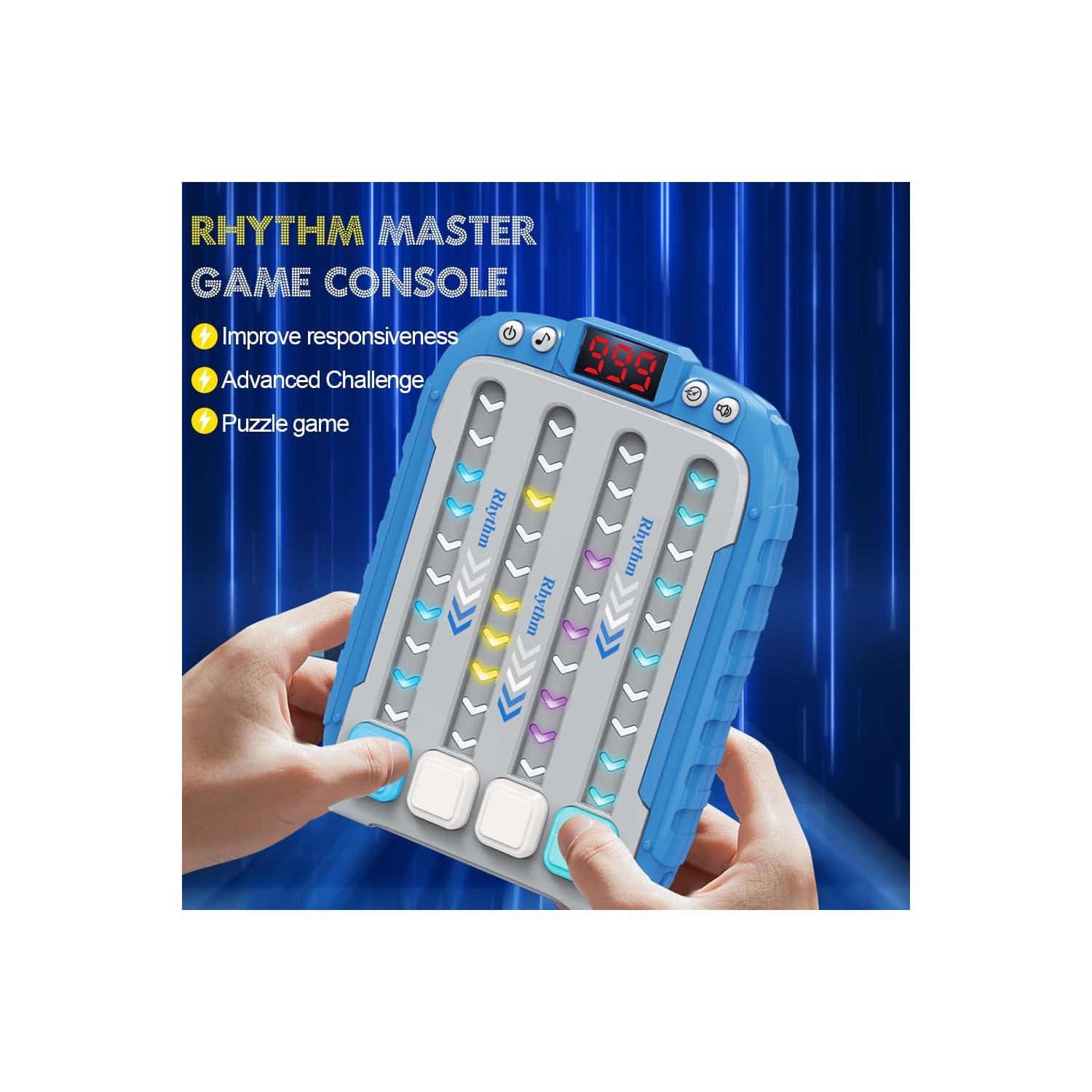 Rhythm dance music game console, children's electronic music toys, stress relief, children's handheld games, game consoles, birthday gifts for boys