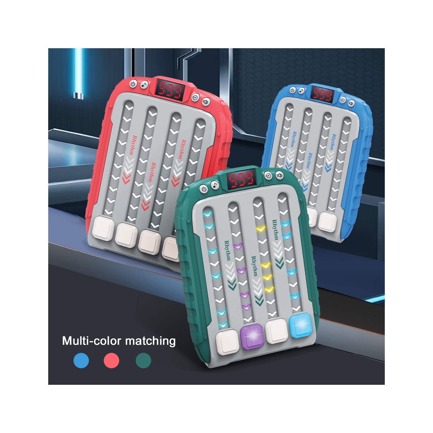 Rhythm dance music game console, children's electronic music toys, stress relief, children's handheld games, game consoles, birthday gifts for boys