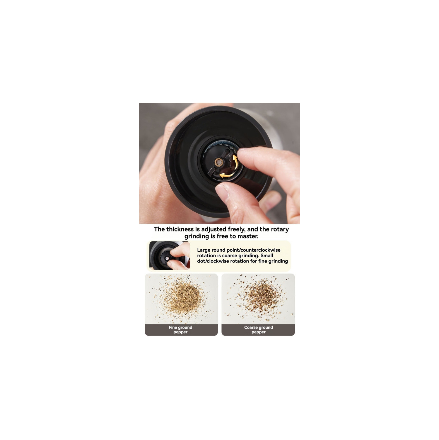 Stainless steel pepper grinder, home kitchen seasoning, black pepper, pepper grinder, sea salt pepper - 120ml