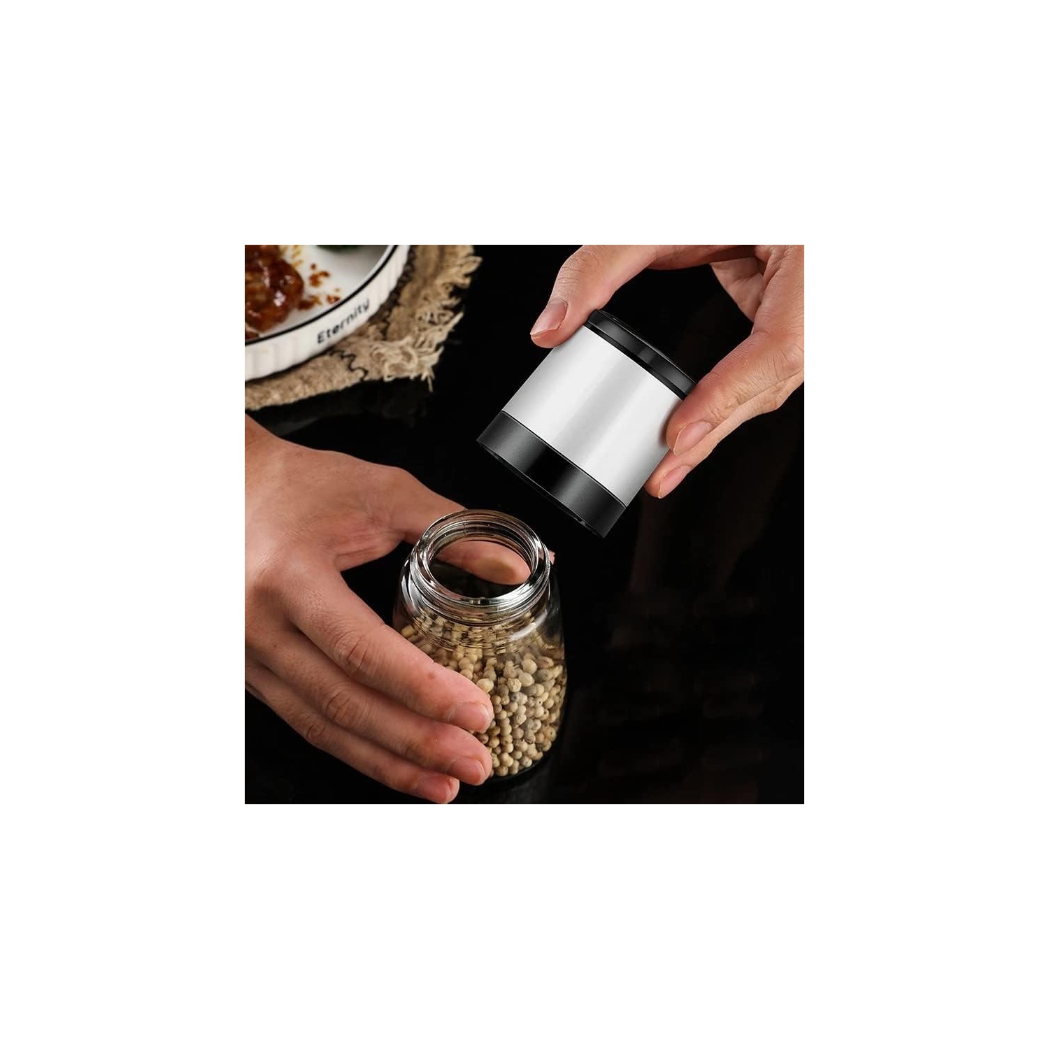 Ensemble de 2 moulins à sel et à poivre, accessoires de cuisine réglables robustes et moulin à poivre