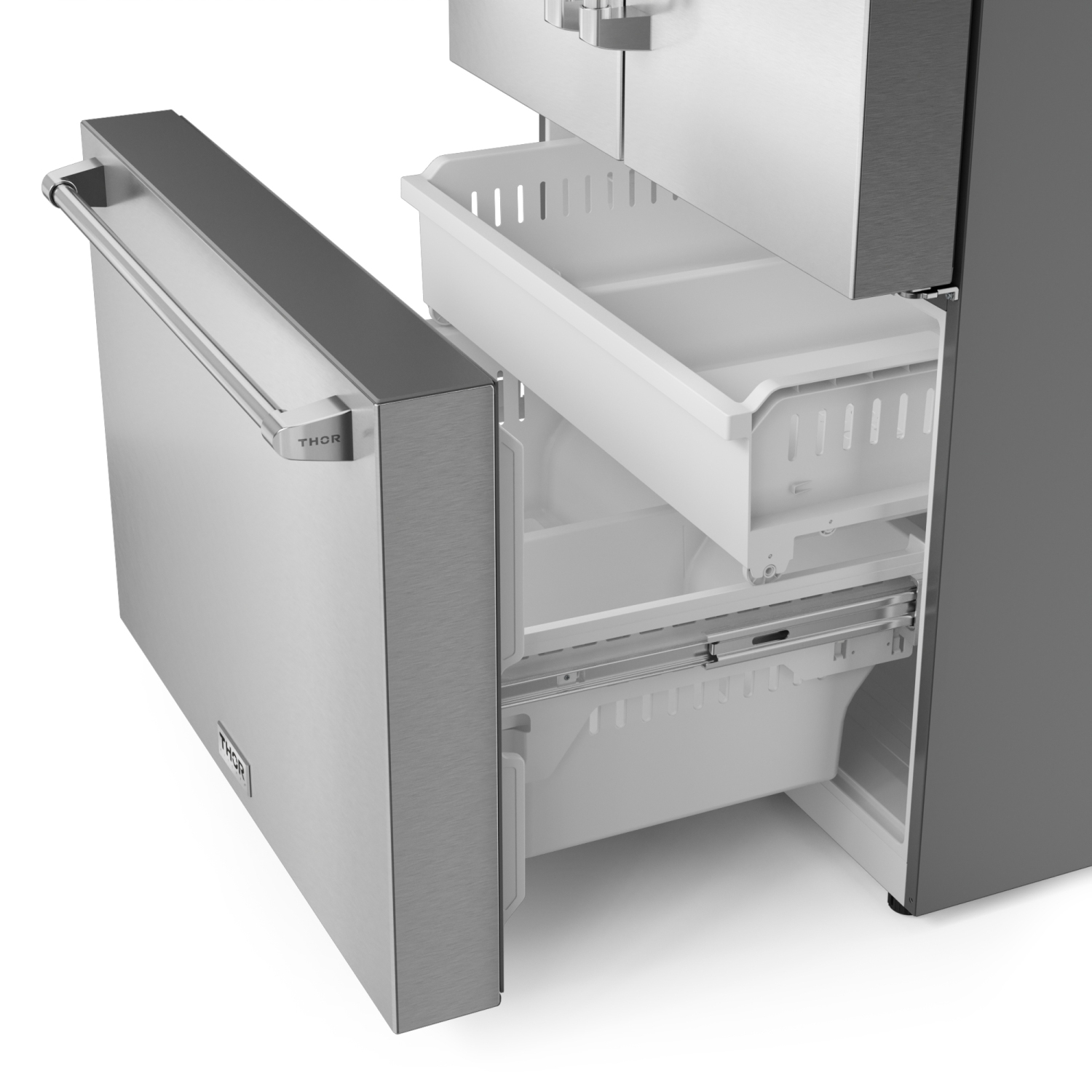 Thor Kitchen 36 Inch Professional French Door Refrigerator with Ice and Water Dispenser – Model TRF3628FFD