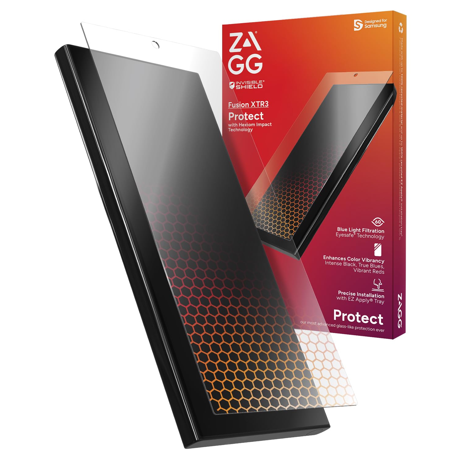 Protecteur d'écran InvisibleShield XTR3 DE ZAGG pour Galaxy S24 Ultra de Samsung