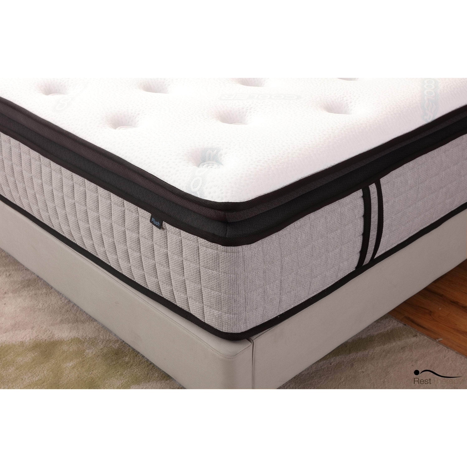 Matelas hybride moelleux ressorts ensachés plateau-coussin Euphoria 14&nbsp;po avec mousse à mémoire gel frais de Rerest Therapy