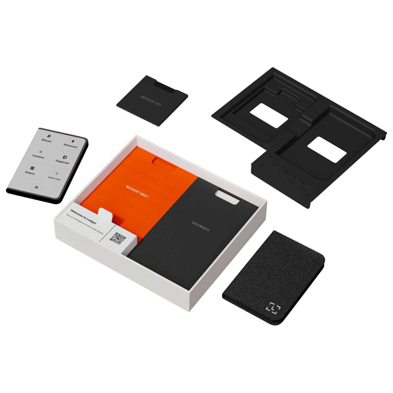 Ledger Stax 3.7" E-Ink Crypto Hardware Wallet USB-C/Bluetooth with Recovery Key - Graphite