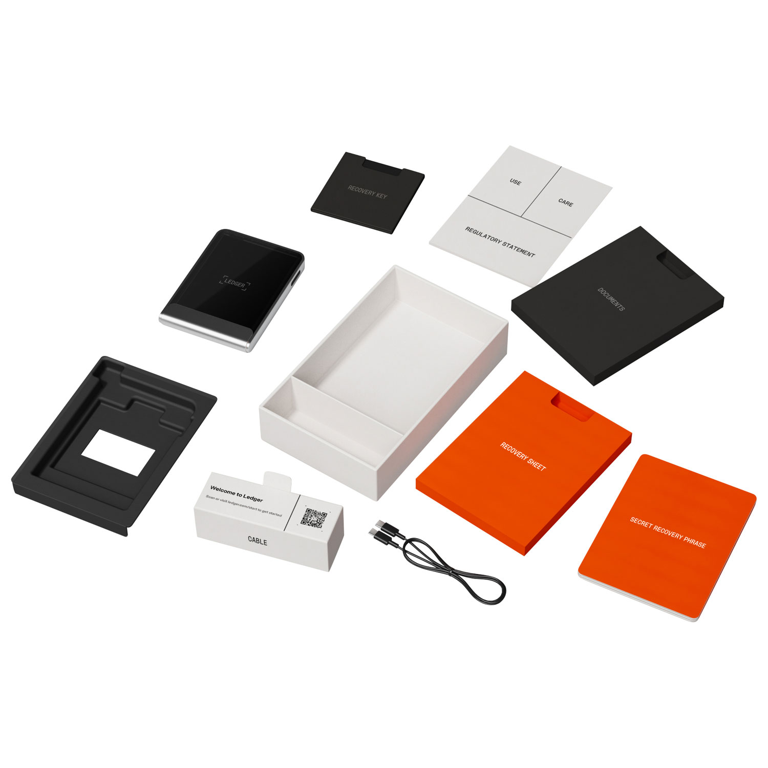 Portefeuille physique de cryptomonnaie à encre électronique 2,84 po USB-C/Bluetooth avec clé de récupération Flex de Ledger - Bleu Neptune