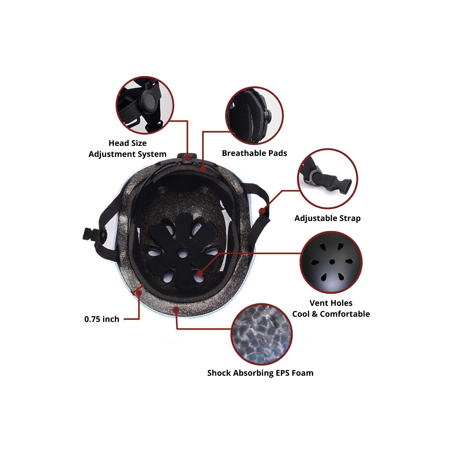 Adjustable Kids Bike Helmet for Ages 3-14 | Boys & Girls Multi-Sport Safety Helmet for Cycling, Skating, Scooter & Extreme Activities | Fits Head